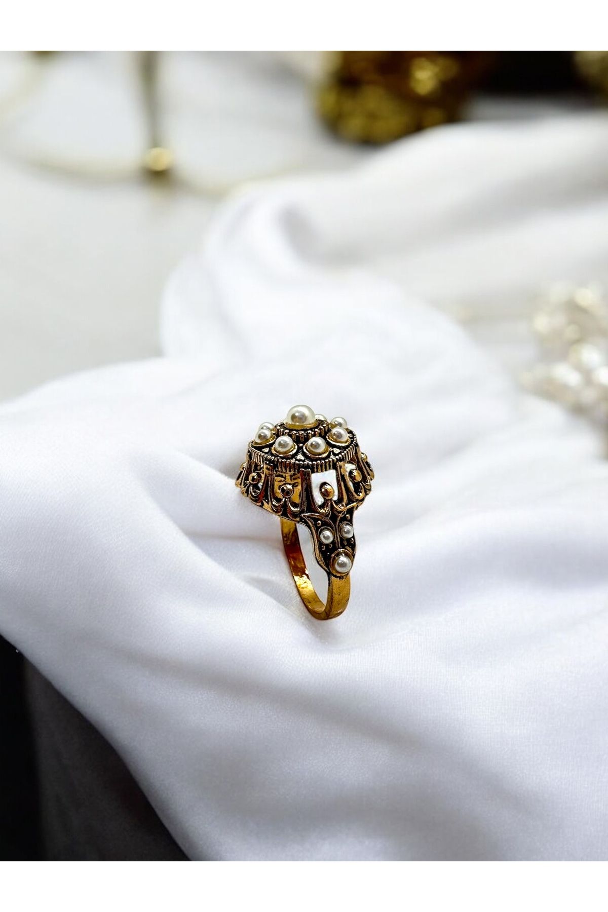 FUYA JEWELLERY Elmas Montür Çiçek Motif Yüzük