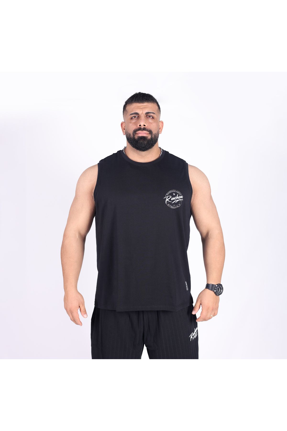 RUCHON NUTRITION Erkek Oversize Spor Tişört | %100 Pamuk Geniş Kalıp Gym T-Shirt - RUCHON Wide ATHLETE GYM Apparel