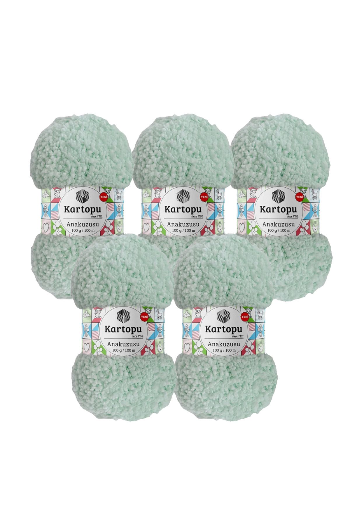 Kartopu Anakuzusu Bebek Örgü İpliği 5’li Paket – 100g x 5 – %100Polyester - Yumuşak, Peluş Doku