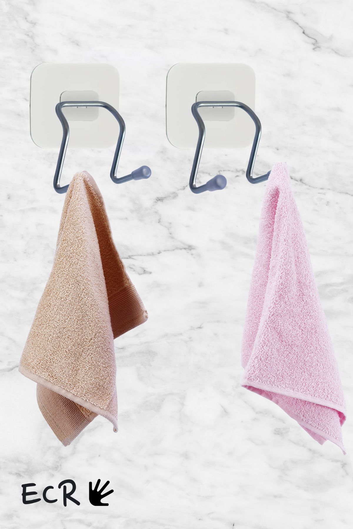 eldiven matik Süper Güçlü Yapışkanlı İki Kancalı Askı-Banyo Askısı-Kıyafet Askısı