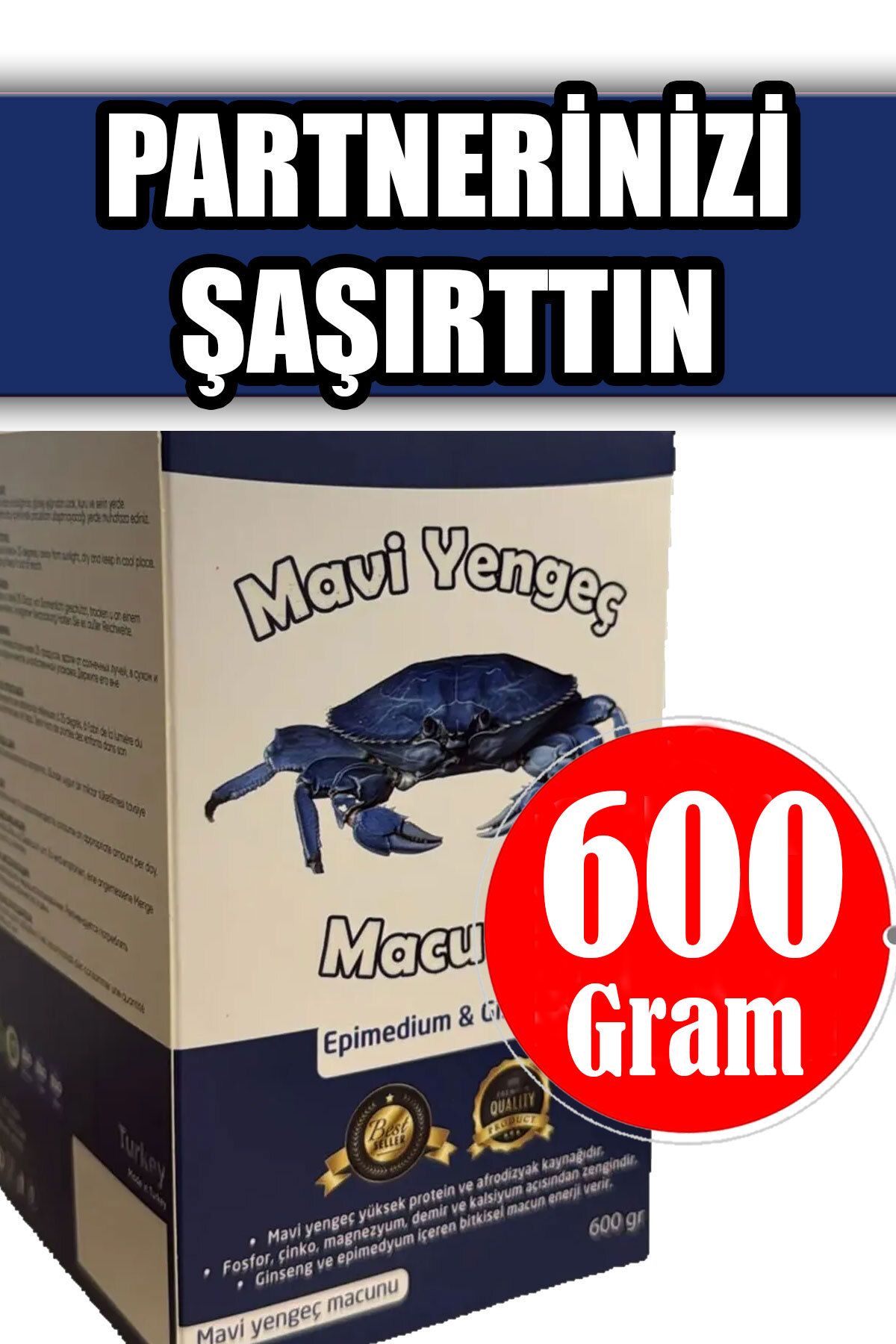 MAVİYENGEÇ Mavi Yengeç, Bitkisel Macun, Cinsel, Kuvvet, Mesir, Macunu, (ARTTIRICI) Ayıboğan, 600 gr