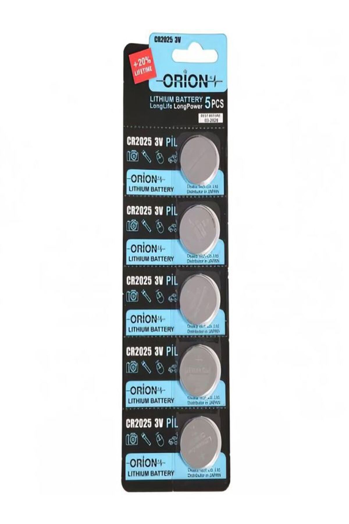 Orion CR2025 3V Lityum Pil 5'li Paket - 2 ADET ERPİLSAN ELEKTRONİK