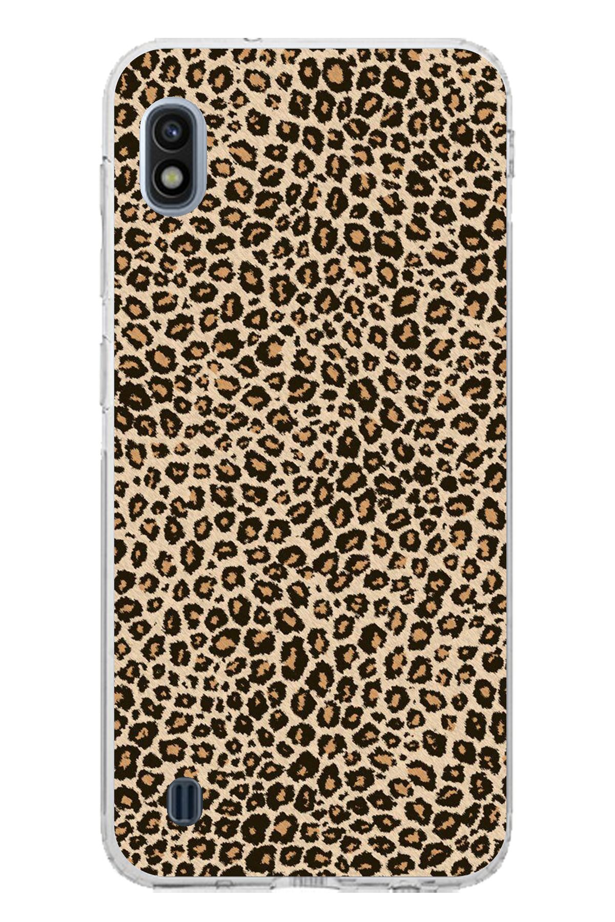 TechTree Samsung Galaxy A10 Uyumlu Leopar Tasarımlı Şeffaf Silikon Kılıf