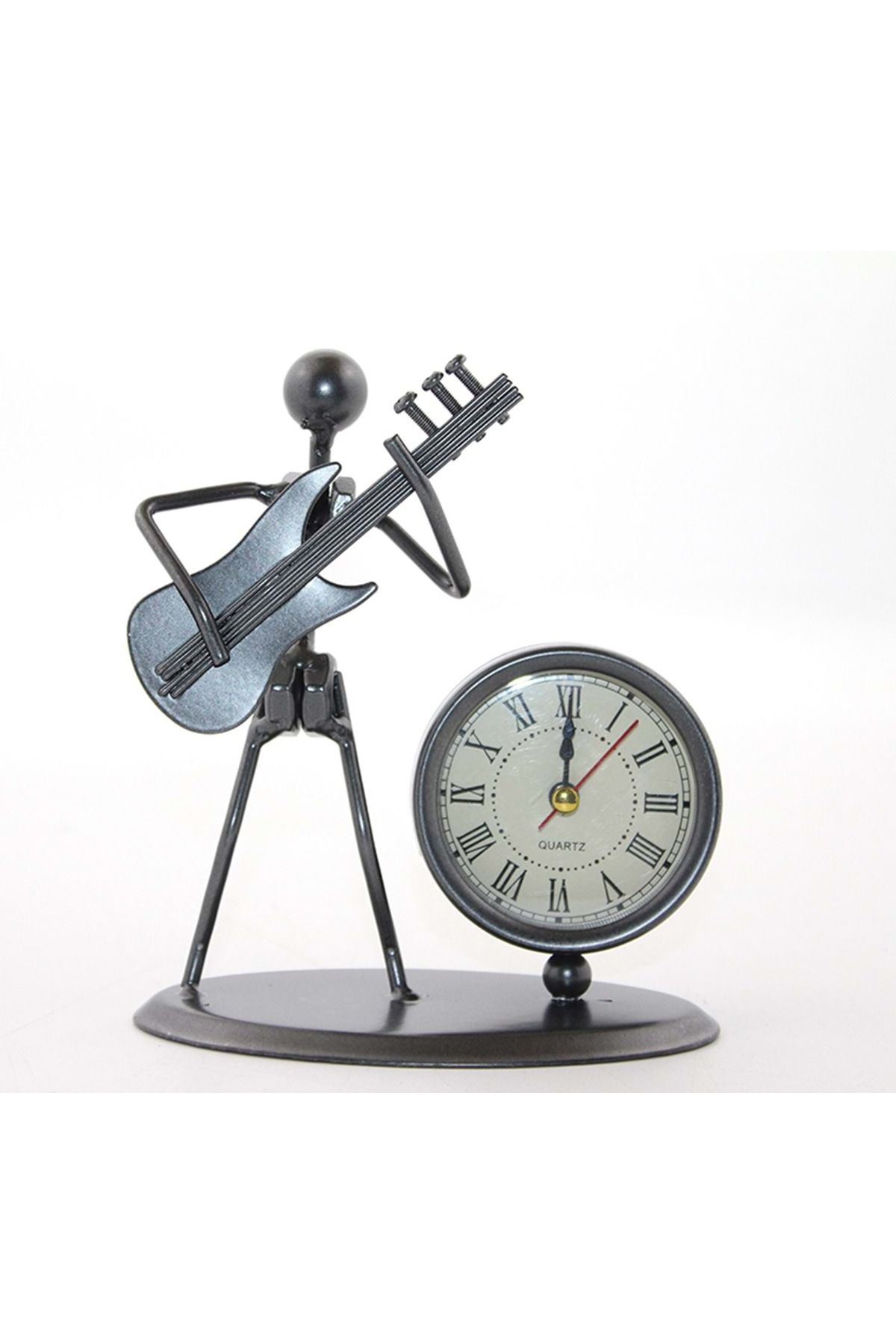 Store Metal Müzisyen Saat – 15 x 12 cm | Dekoratif Masaüstü Saat ve Biblo Model 2