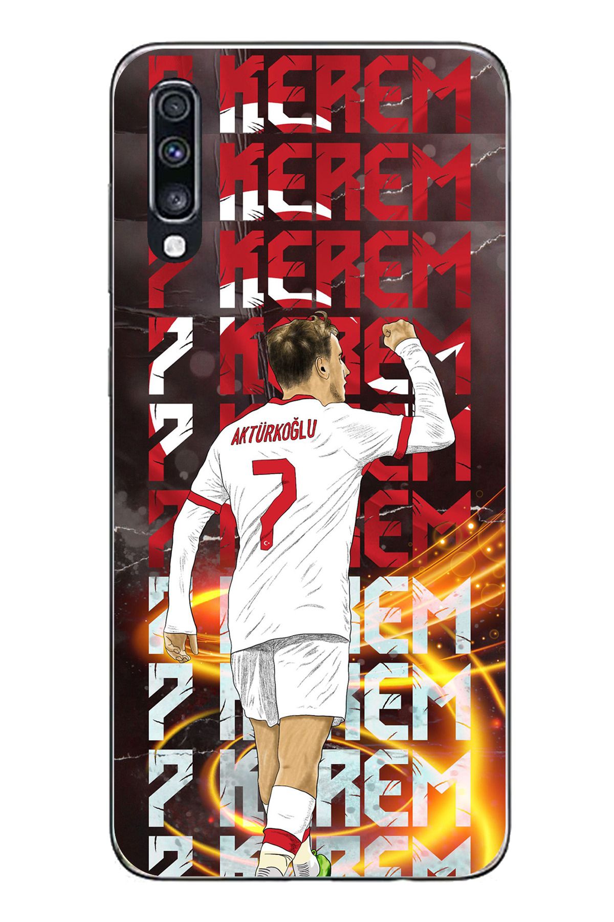 TechTree Samsung Galaxy A70 Uyumlu Kerem Aktürkoğlu Sevinç , Şeffaf Silikon Kılıf