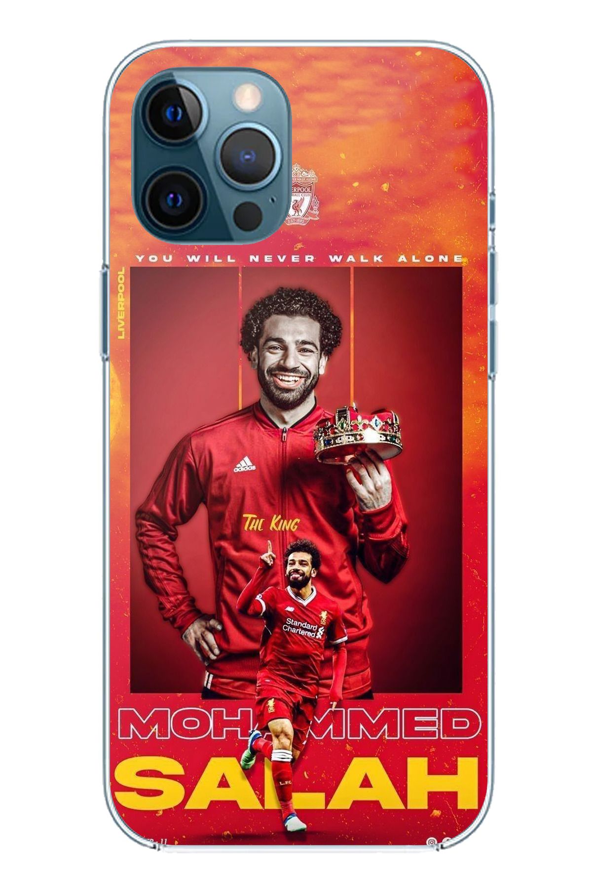 TechTree iPhone 12 Pro Max Uyumlu Salah King Kral Tasarımlı Şeffaf Silikon Kılıf