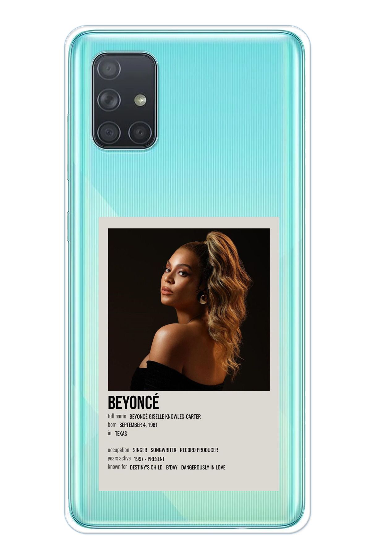 TechTree Samsung Galaxy A71 Uyumlu Beyonce Poster Şeffaf Silikon Kılıf