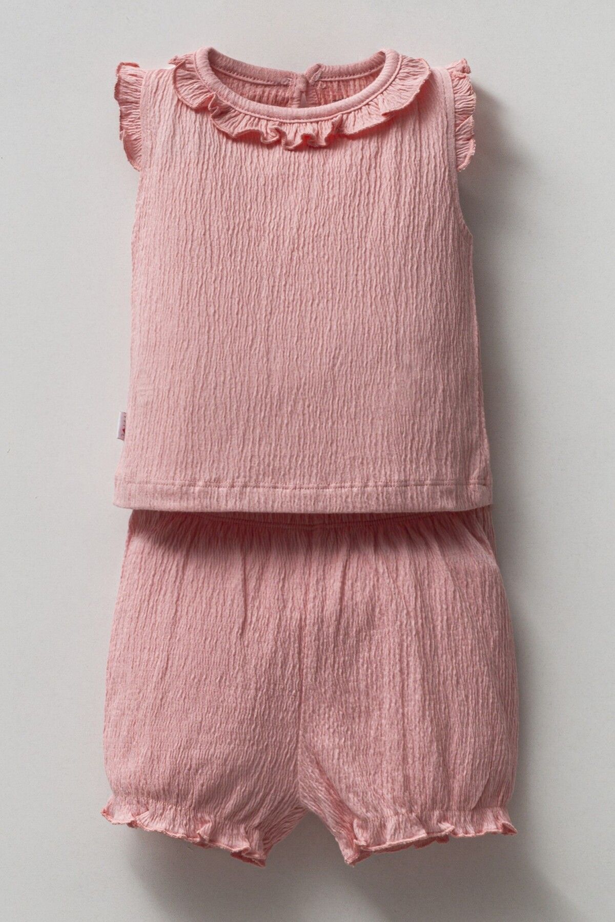 Mother Love Drape Kumaş Alt Üst Şortlu Kız Bebek Takım