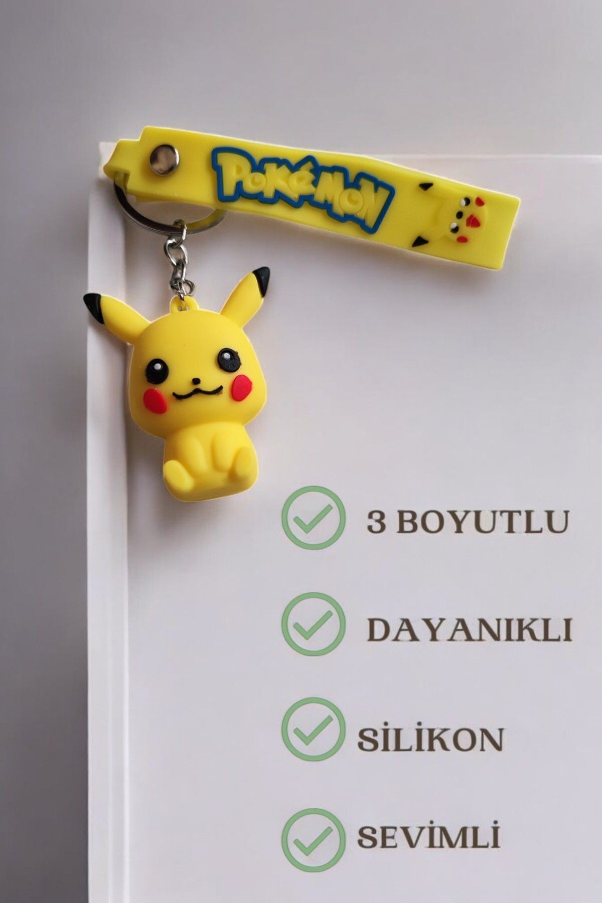 Lynare Pokemon Pikachu 3D Slikon Anahtarlık VE ÇANTA AKSESUARI 1 ADET