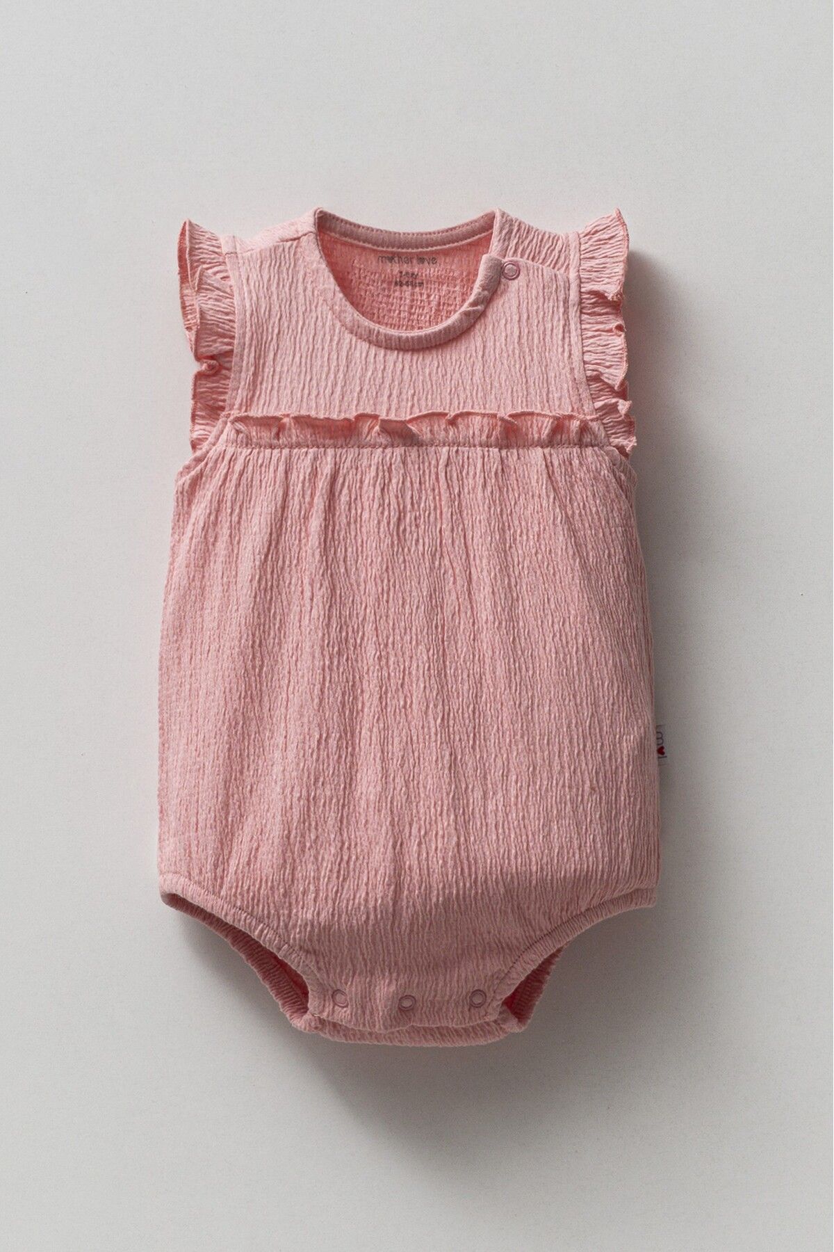 Mother Love Drape Kumaş Fırfırlı Kız Bebek Body