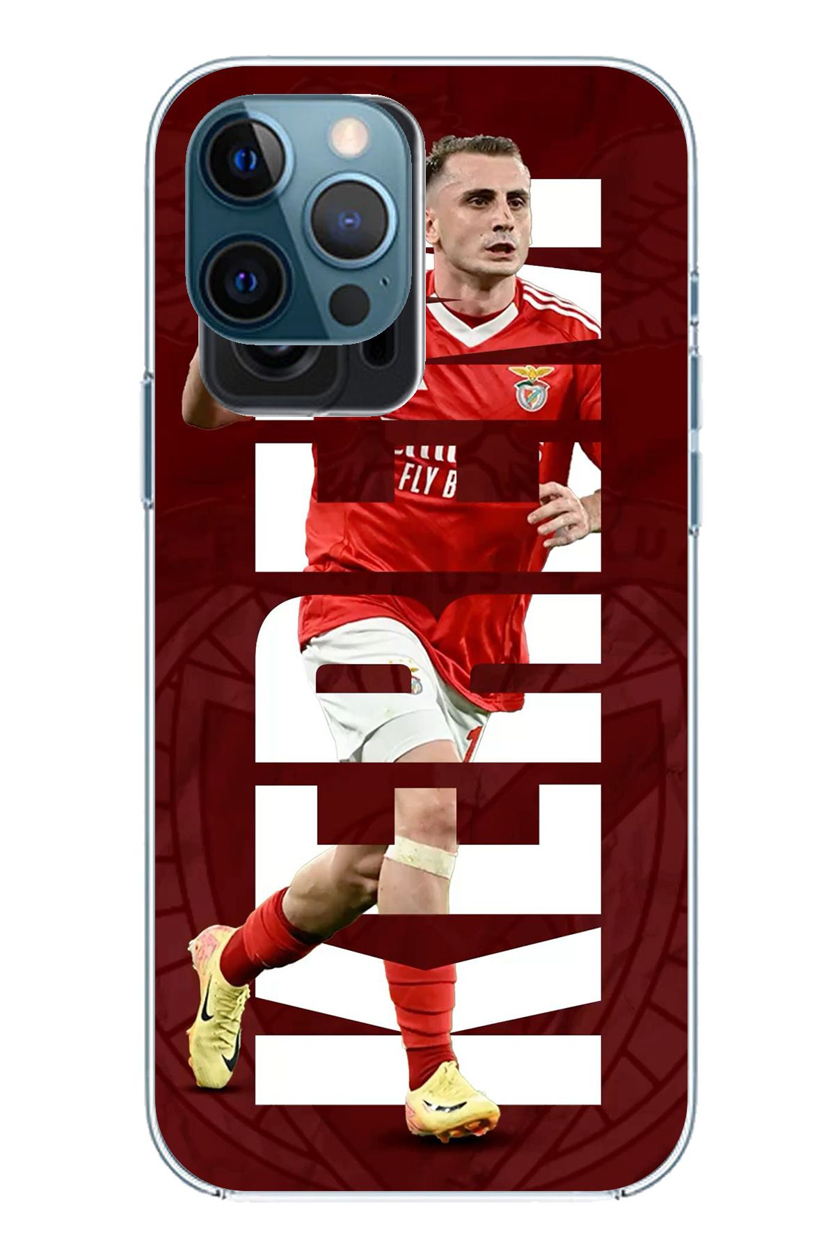 TechTree iPhone 12 Pro Max Uyumlu Kerem Aktürkoğlu Benfica Şeffaf Silikon Kılıf