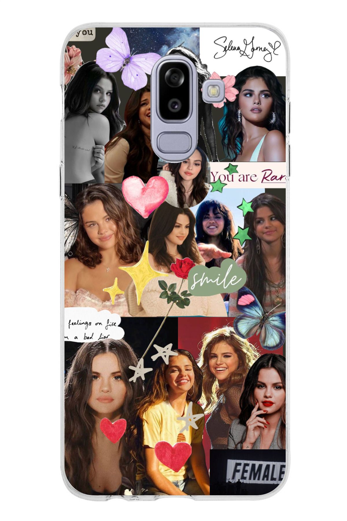 TechTree Samsung Galaxy J8 - A6 PLUS Uyumlu Selena Gomez Şeffaf Silikon Kılıf