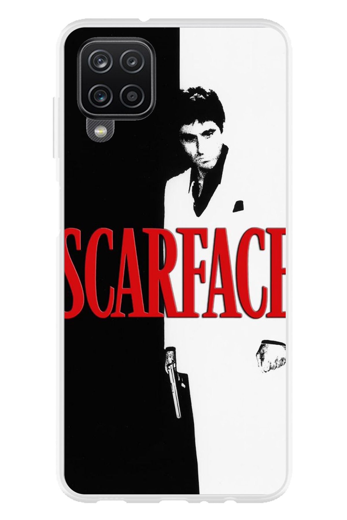 TechTree Galaxy A22 - M22 - M32 Uyumlu Scarface Kapak Tasarımlı Şeffaf Silikon Kılıf