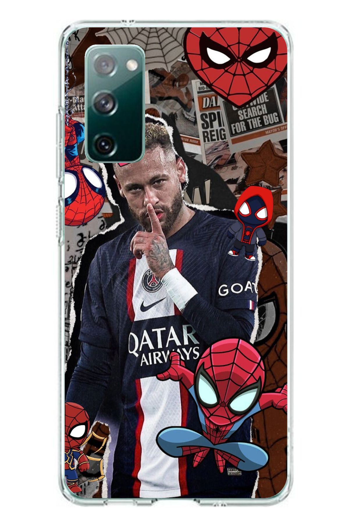 TechTree Samsung Galaxy S20 FE Uyumlu Neymar PSG Şeffaf Silikon Kılıf