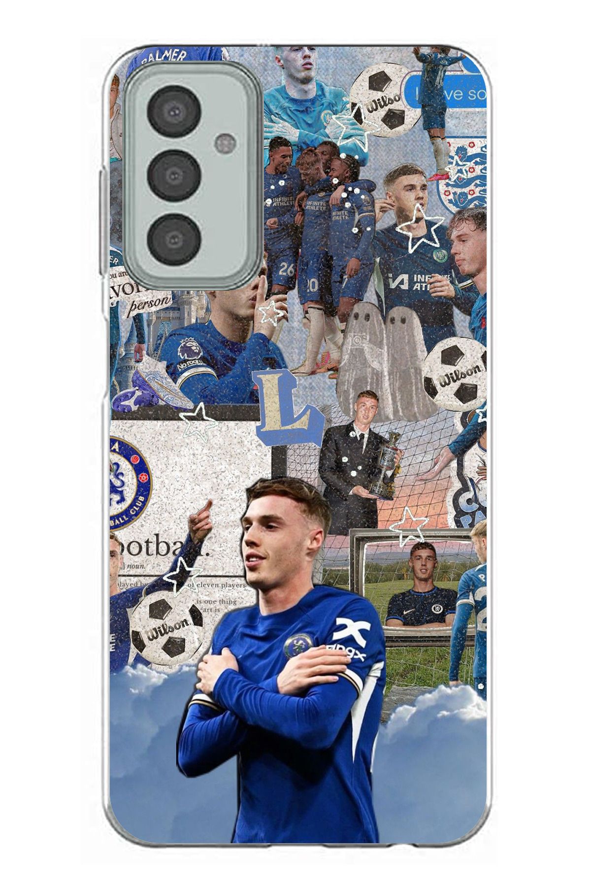 TechTree Samsung Galaxy M13 - M23 Uyumlu Cole Palmer Şeffaf Silikon Kılıf