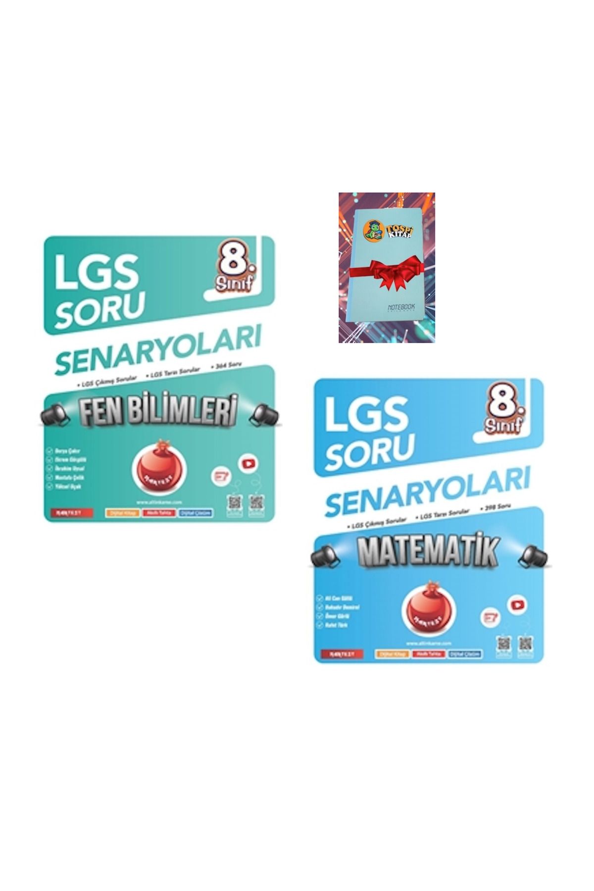 Nartest Yayınları 8. Sınıf Lgs Soru Senaryoları FEN BİLİMLERİ + MATEMATİK ( NOT DEFTERİ HEDİYE)