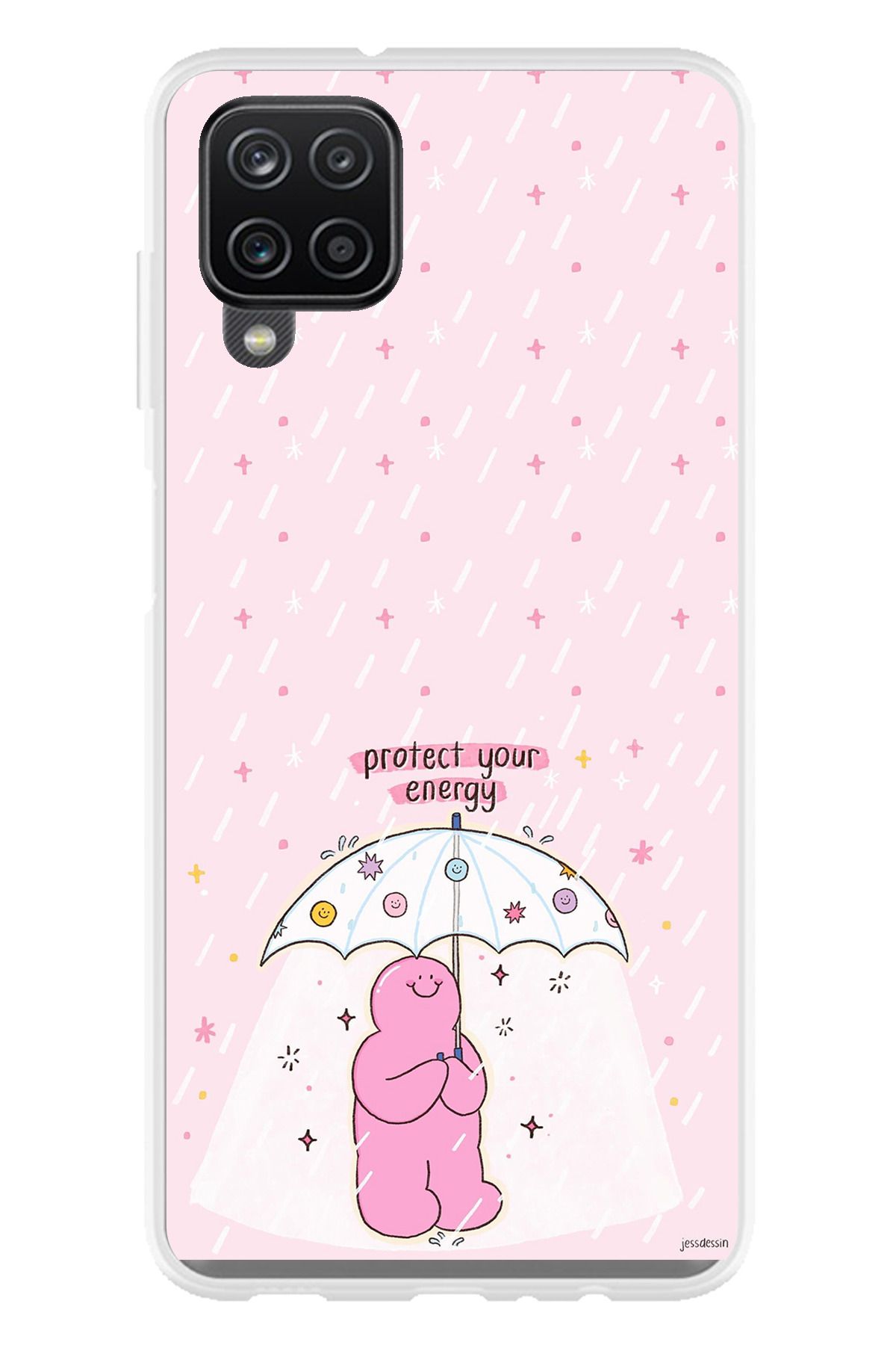 TechTree Galaxy A22 - M22 - M32 Uyumlu Protect Your Energy Tasarımlı Şeffaf Silikon Kılıf