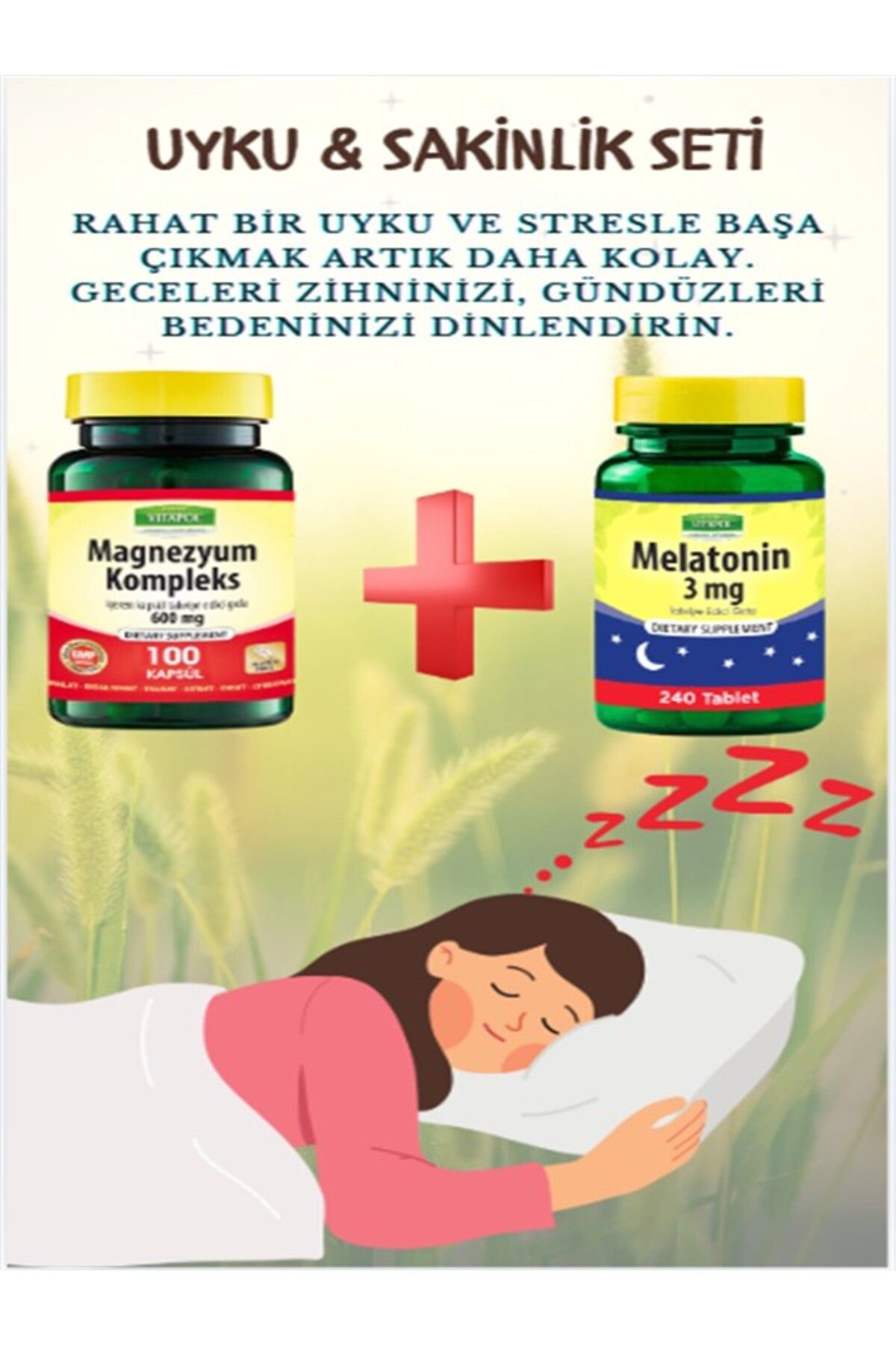 Vitapol Geceyi Rahatlat – Uykuya Yardımcı Takviye Paketi - Magnezyum Kompleks + Melatonin