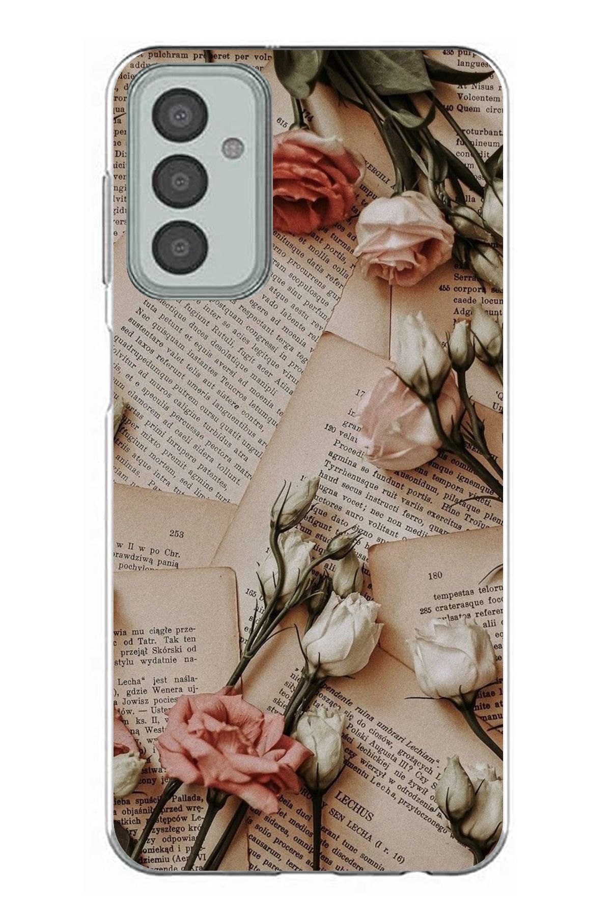 TechTree Samsung Galaxy M13 - M23 Uyumlu Retro Gazete Güller Tasarımlı Şeffaf Silikon Kılıf