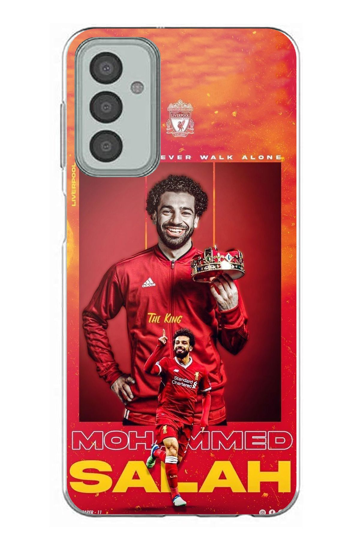 TechTree Samsung Galaxy M13 - M23 Uyumlu Salah King Kral Tasarımlı Şeffaf Silikon Kılıf