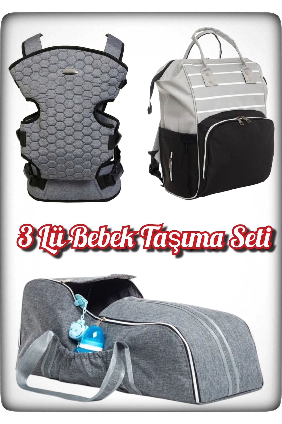 Avşar Baby 3 Lü Bebek Taşıma Seti En İyi Anne Bebek Çantası Portbebe ve Kanguru Modelleri