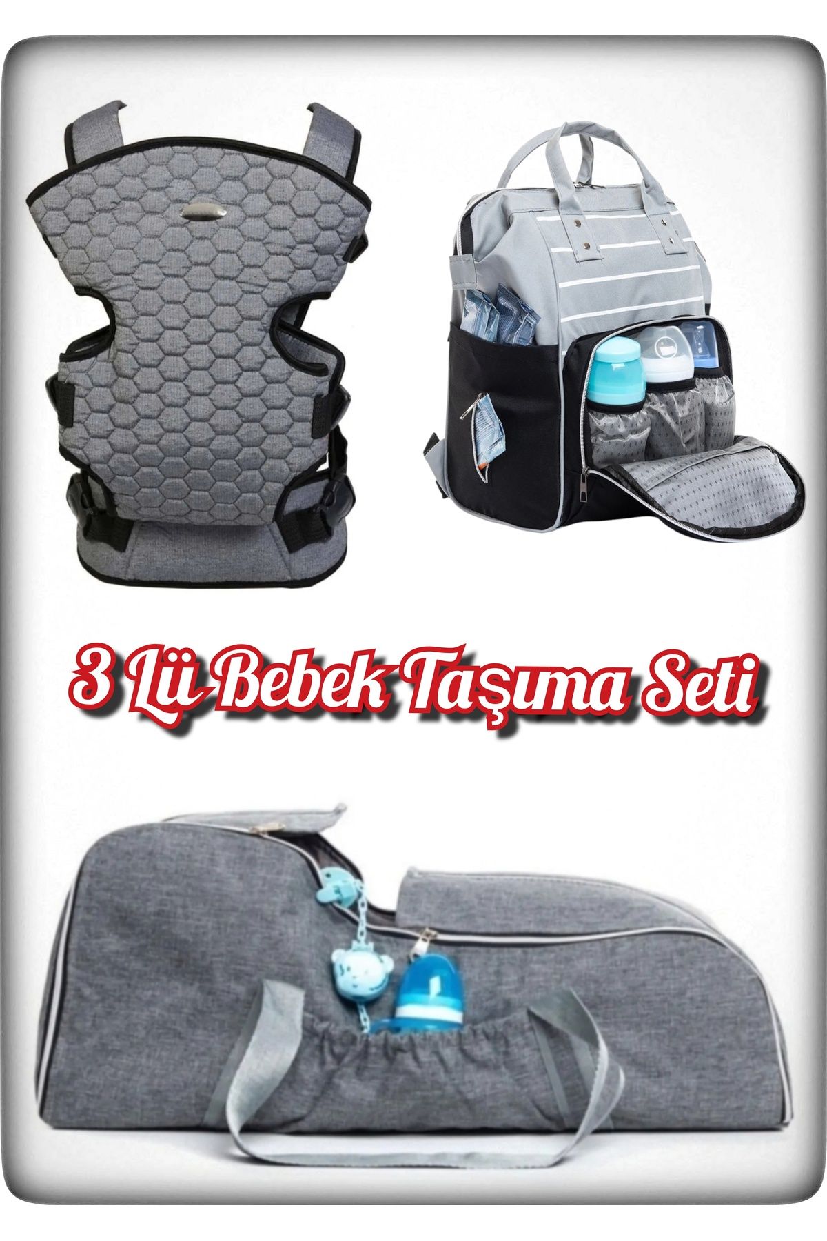 Avşar Baby 3 Lü Bebek Taşıma Seti En İyi Anne Bebek Çantası Portbebe ve Kanguru Modelleri
