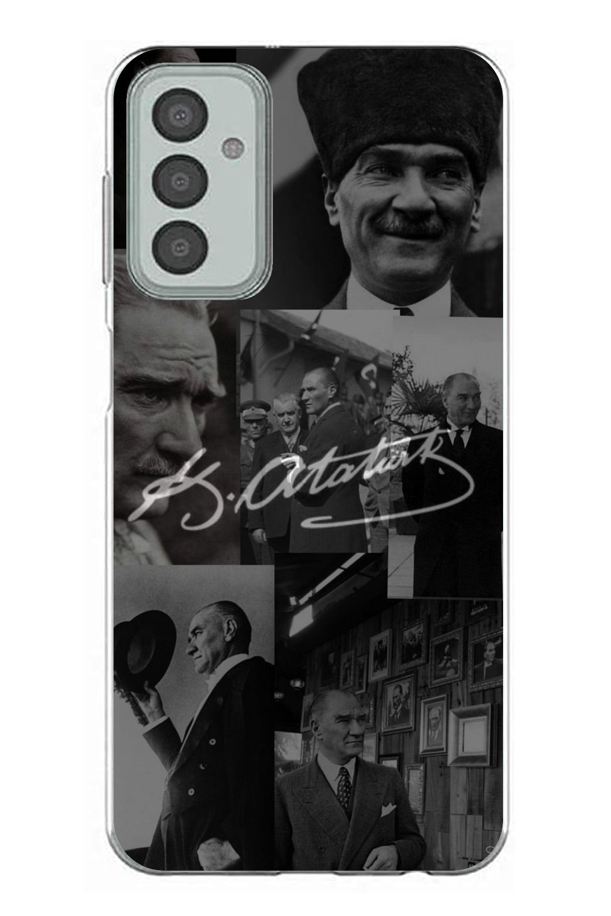 TechTree Samsung Galaxy M13 - M23 Uyumlu Kemal Atatürk İmza Şeffaf Silikon Kılıf