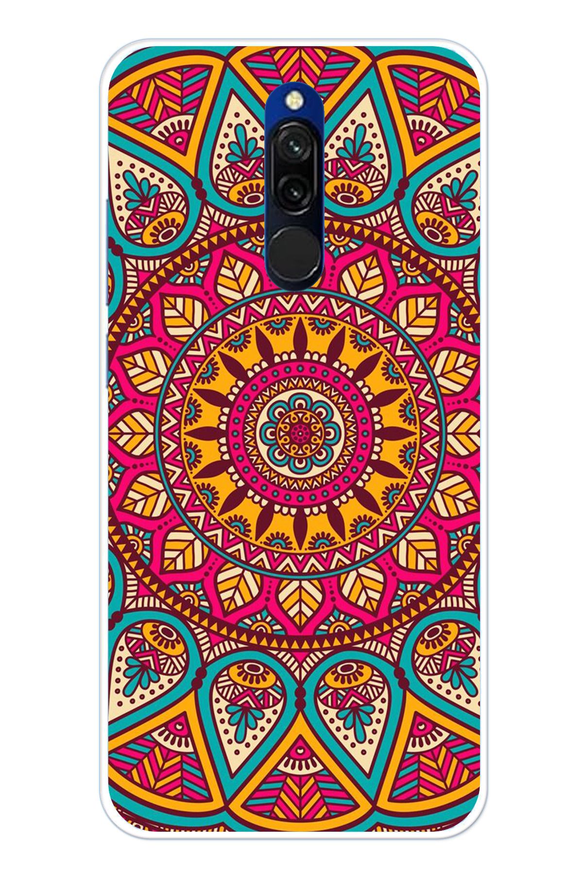 TechTree Redmi 8 Uyumlu Mandala Şeffaf Silikon Kılıf