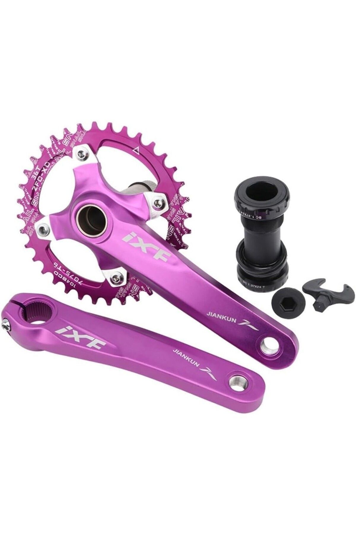 SerenityHaven Alüminyum Bisiklet Tek Vites/dişli Aynakol Seti 170mm 32t Hollowtech Göbek Dahil