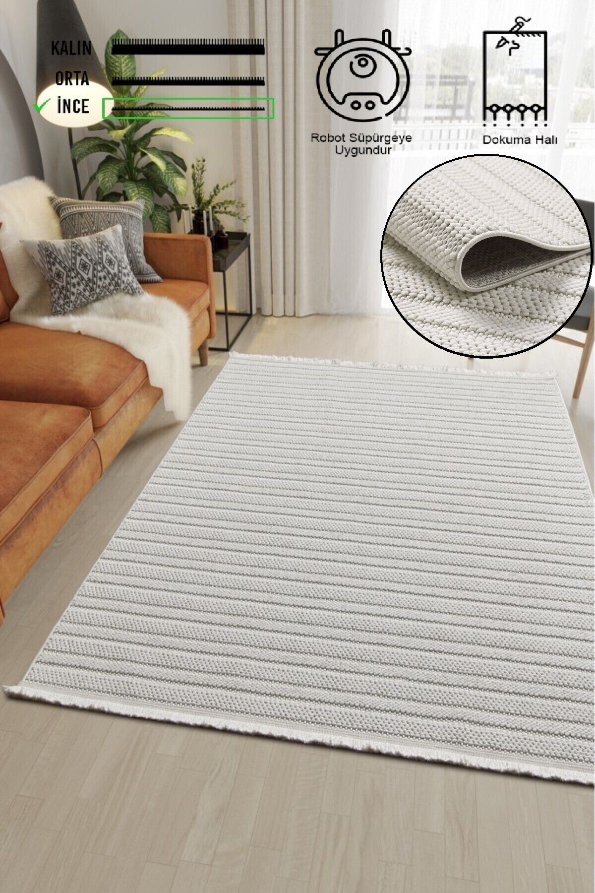 vinosahome Yumuşak Bukleli Krem Halı Salon Mutfak Yolluk Antre Balkon Oturma Çocuk Yatak Odası Halısı Kilim