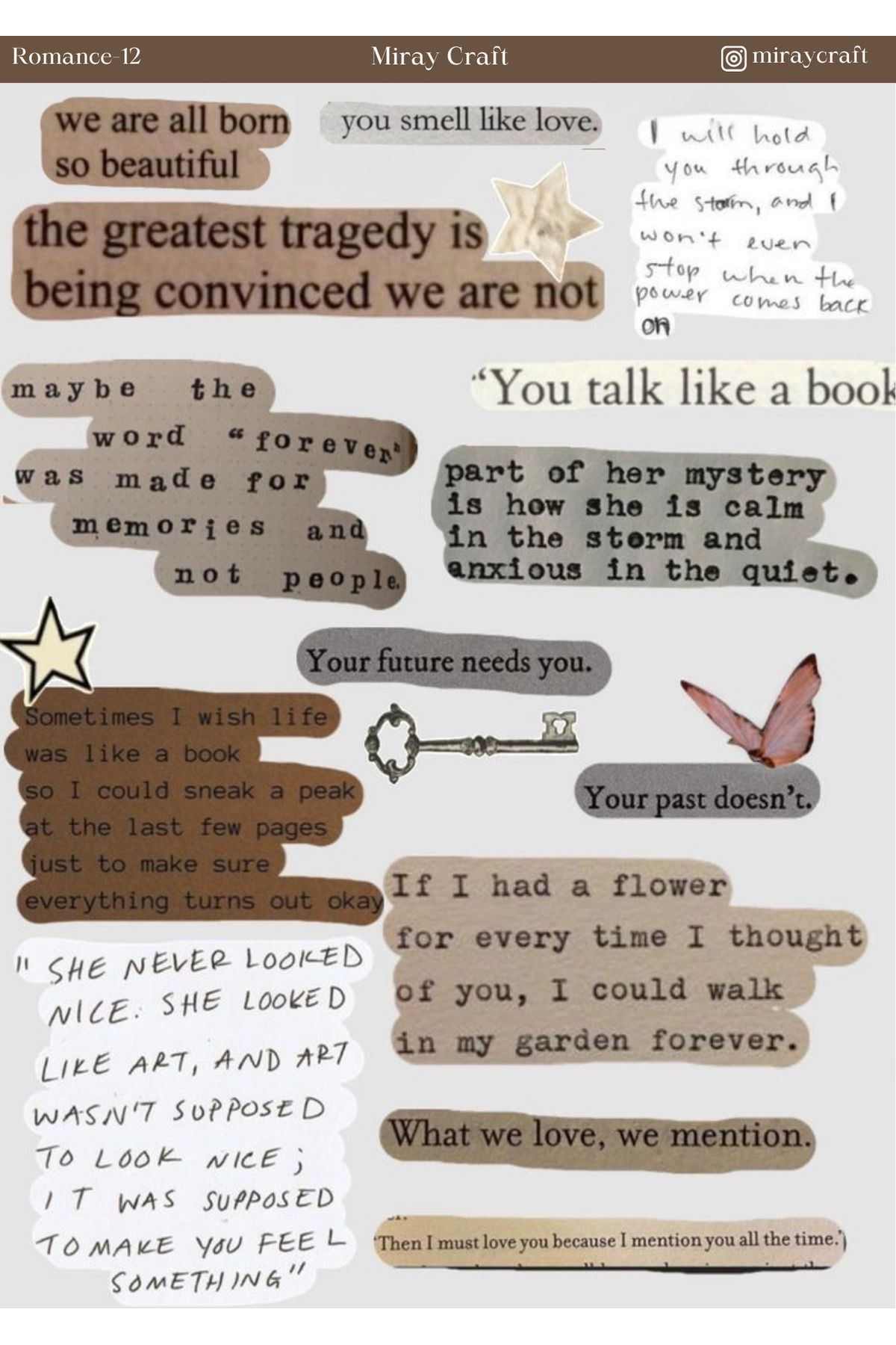 MirayDesign 1 Adet Aşk Notları Temalı Sticker (12x17 cm) Bullet Journal, Scrapbook, Ajanda ve Planlayıcı İçin