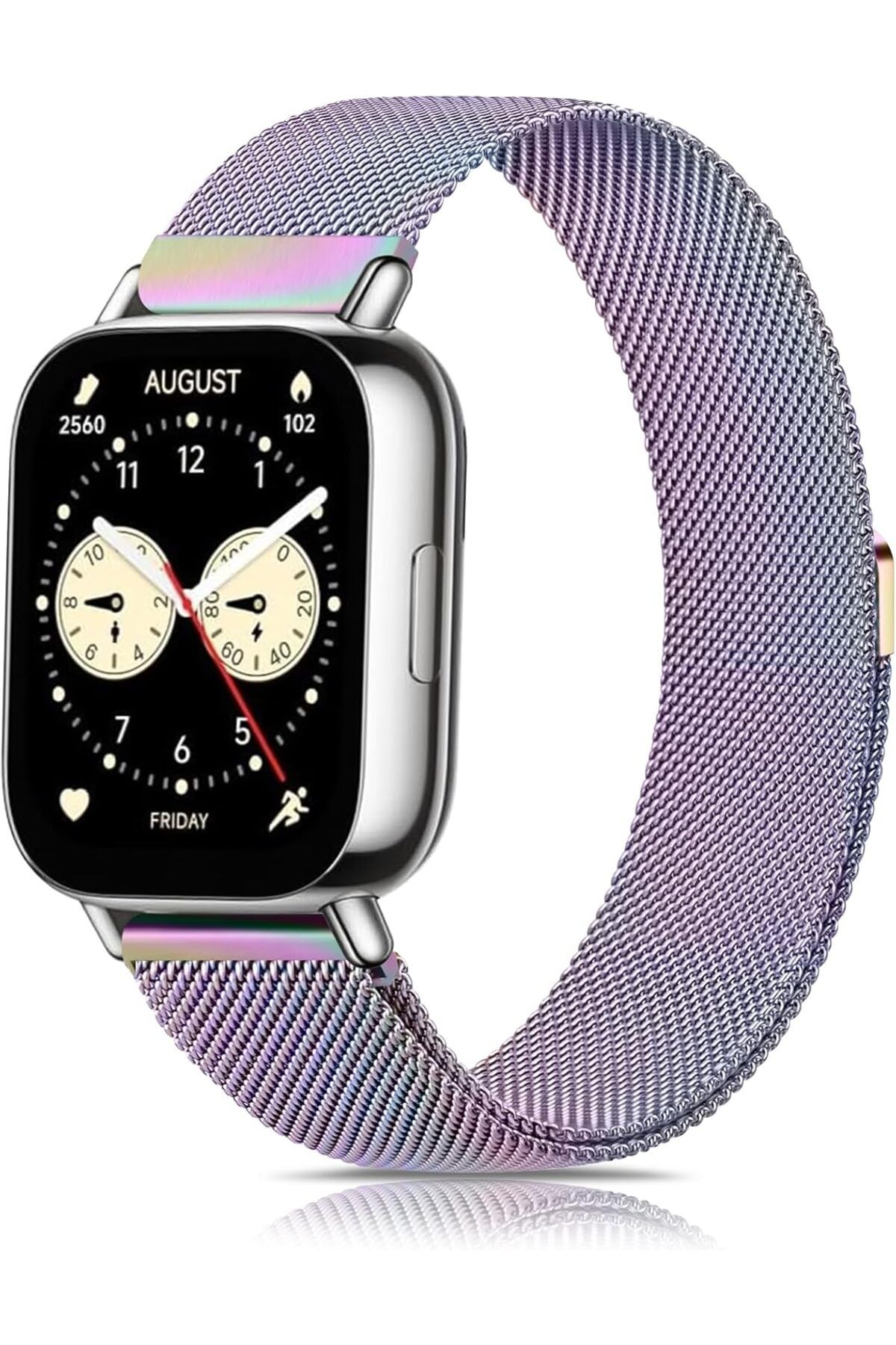Novatis Redmi Watch 5 Active / Redmi Watch 5 Lite Uyumlu Metal Hasır Örgü Paslanmaz Mıknatıslı Kordon