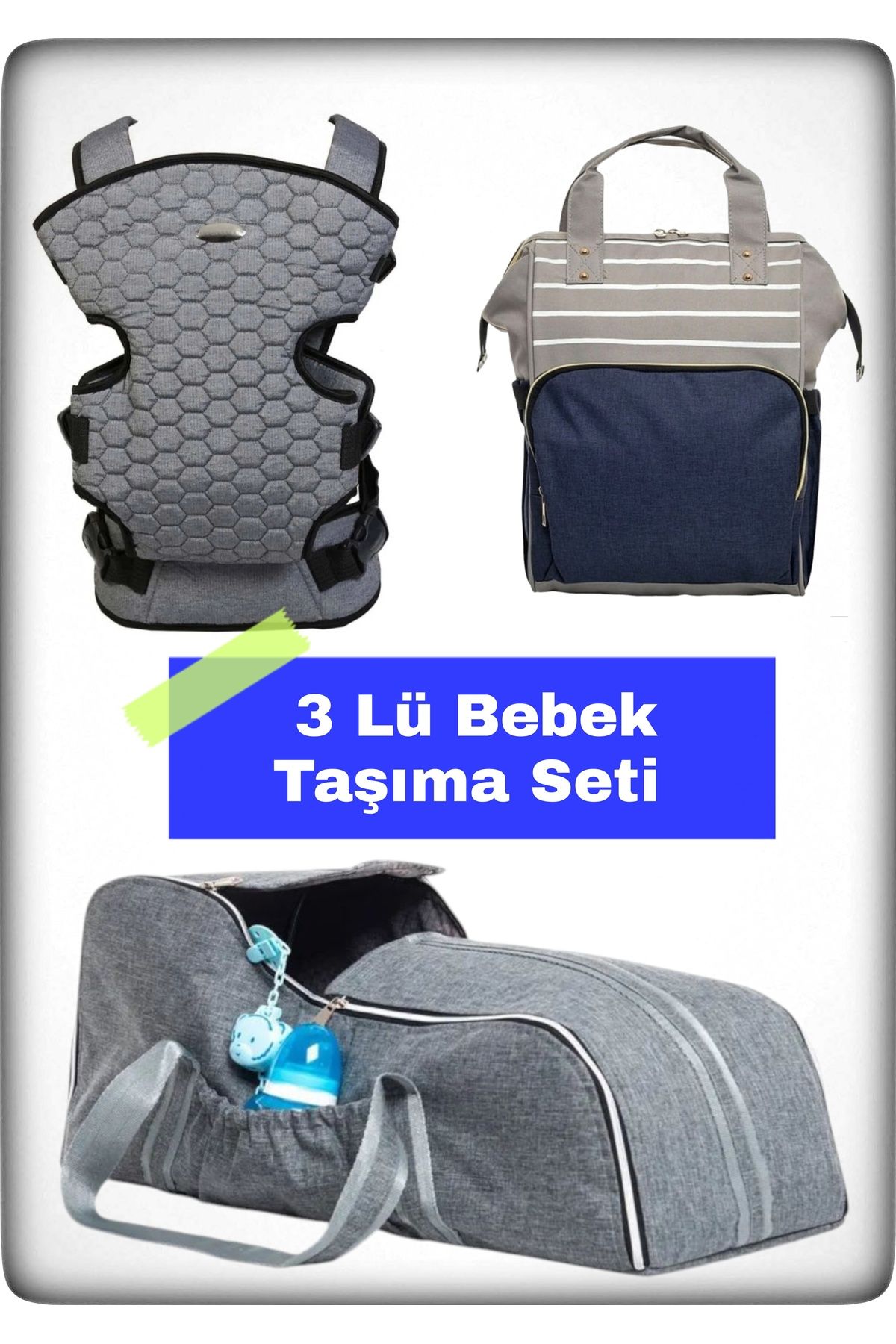 Avşar Baby 3 Lü Bebek Taşıma Seti En İyi Anne Bebek Çantası Portbebe ve Kanguru Modelleri