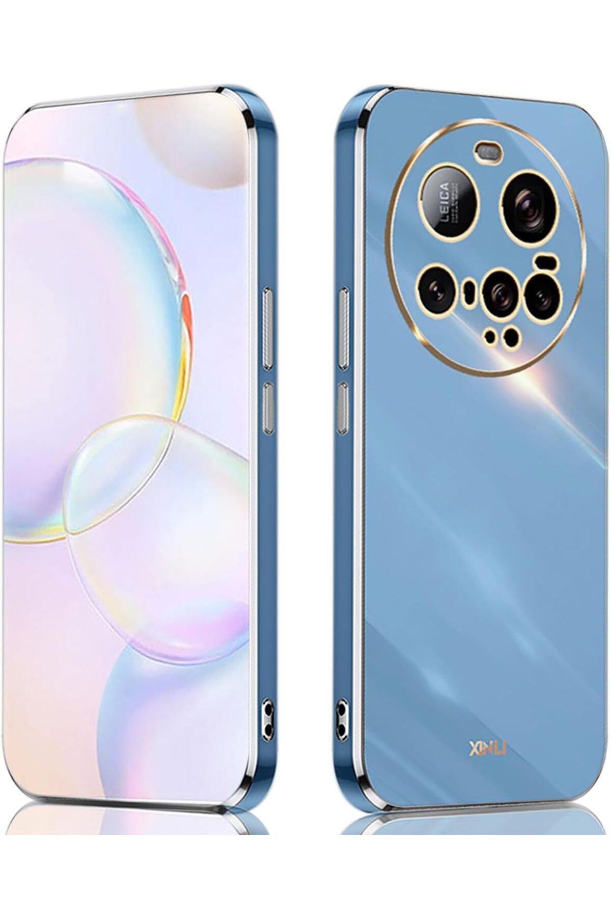 Rivor Xiaomi Mi 15 Ultra Uyumlu Kılıf Kamera Korumalı Parlak Kenarlı Altın İşlemeli Silikon Kapak