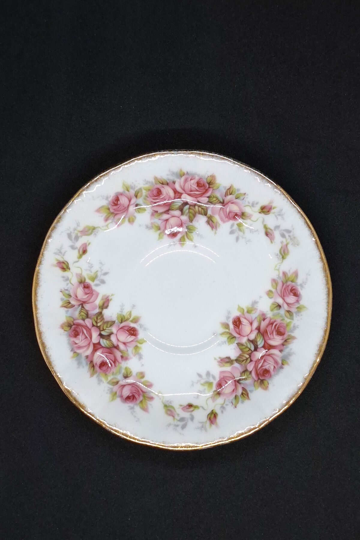 Paragon Elisabeth Rose Bone China England Antika Porselen Çay Fincan Tabağı 13.5 cm