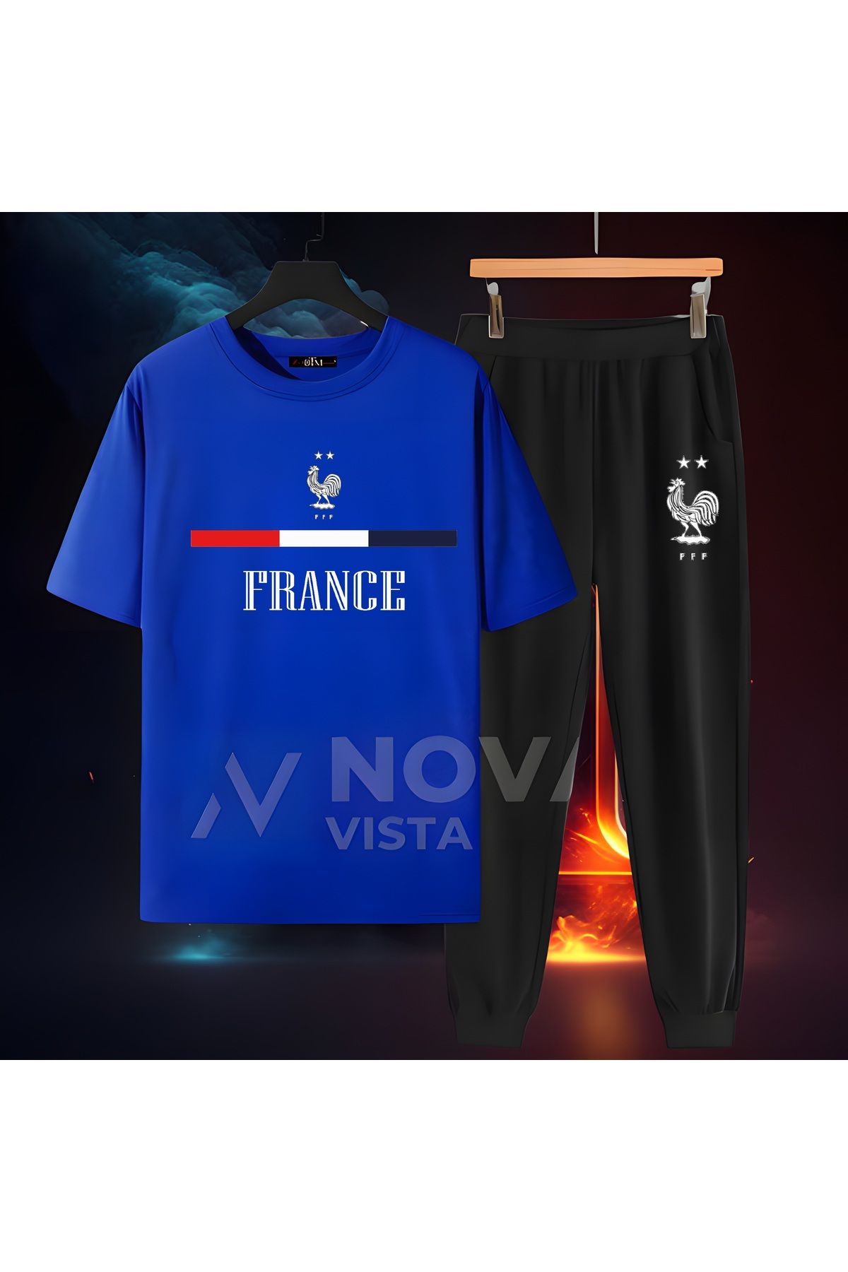Biy Store Fransa milli takım forma baskılı unisex kısa kollu kadın erkek tişört t-shirt eşofman takımı