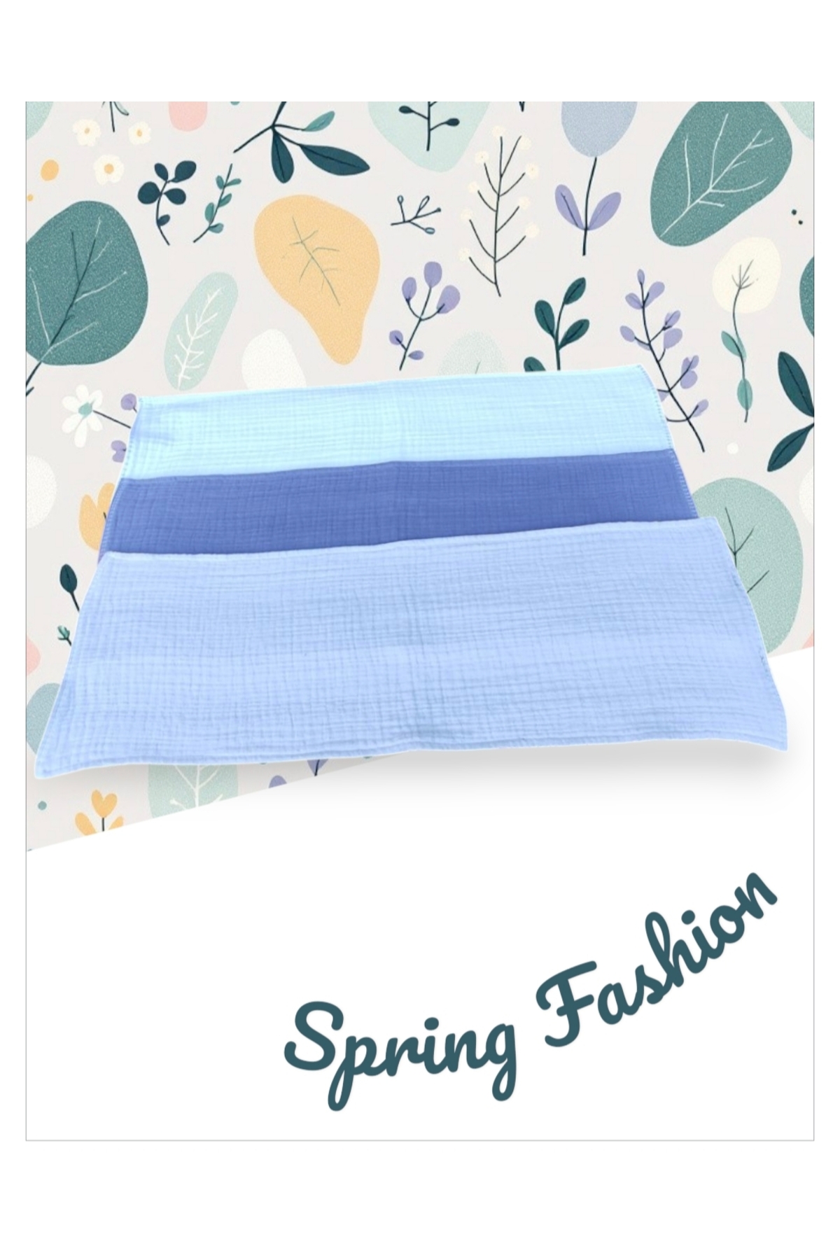 Home %100 Organik Pamuklu 3 Adet 4 Kat Müslin Omuz Emzirme Örtüsü Ağız Mendili 65x24 cm fotoğrafı 2 (önizleme)