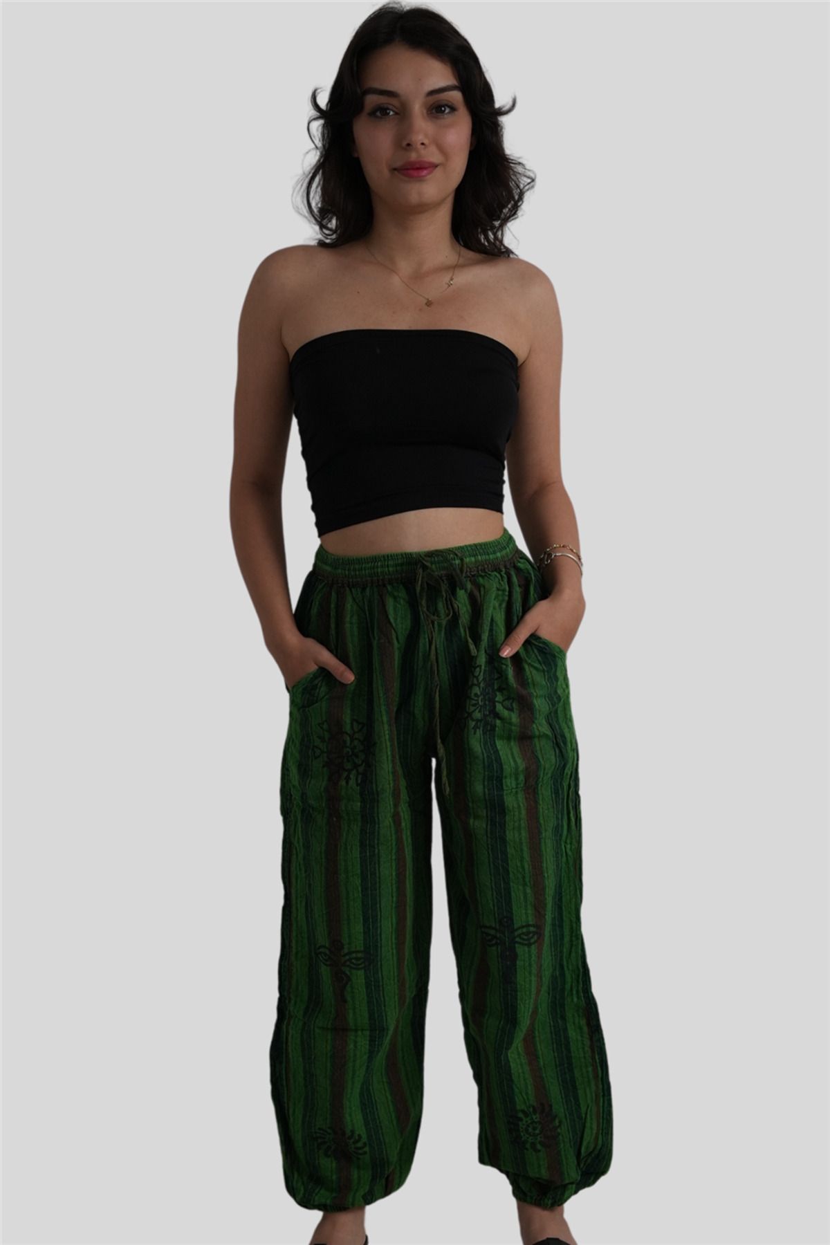 Miss Boheme Yeşil Renk Unisex Nepal Bohem Pantolon