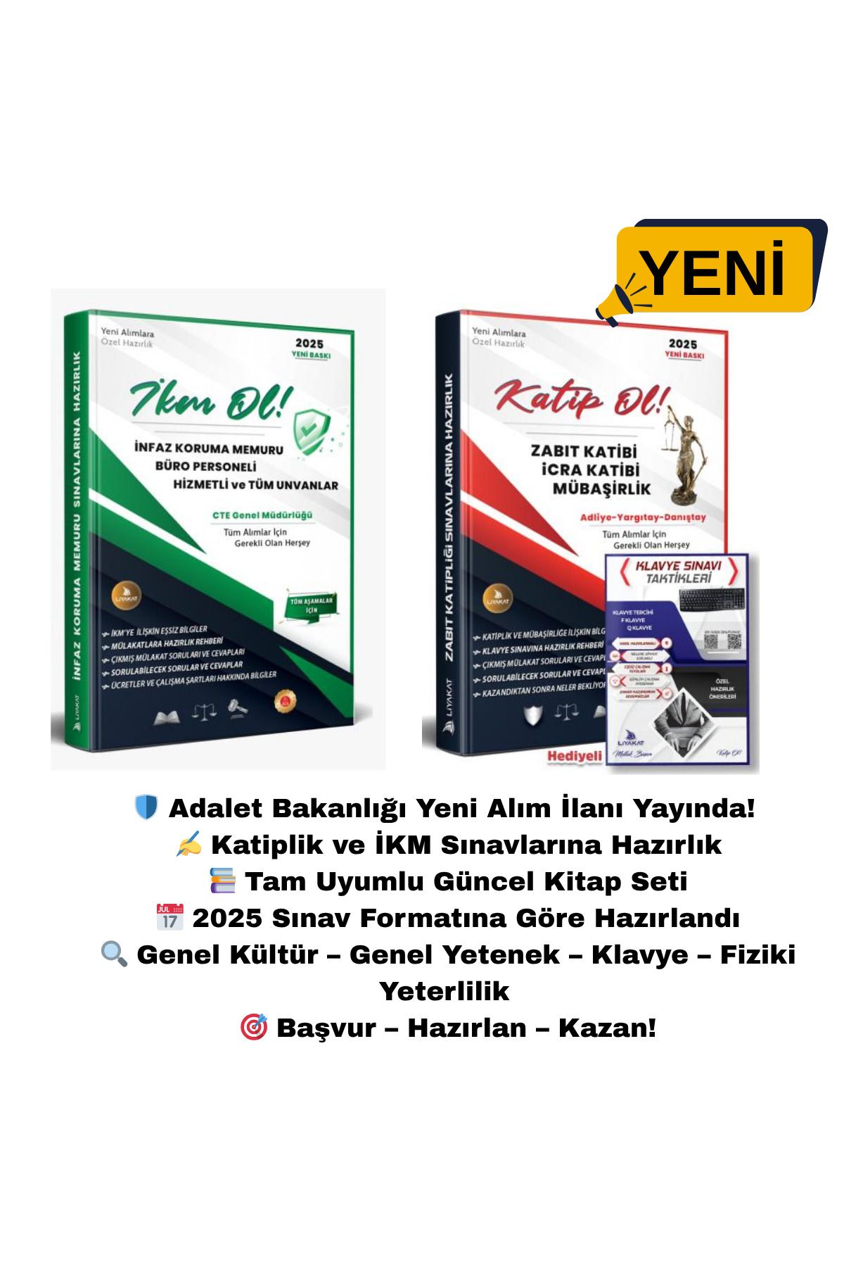 Liyakat Yayınları Adalet Bakanlığı 2025 Katiplik & İKM Hazırlık Kitap Seti – Güncel Müfredata Uygun + Ders Notları
