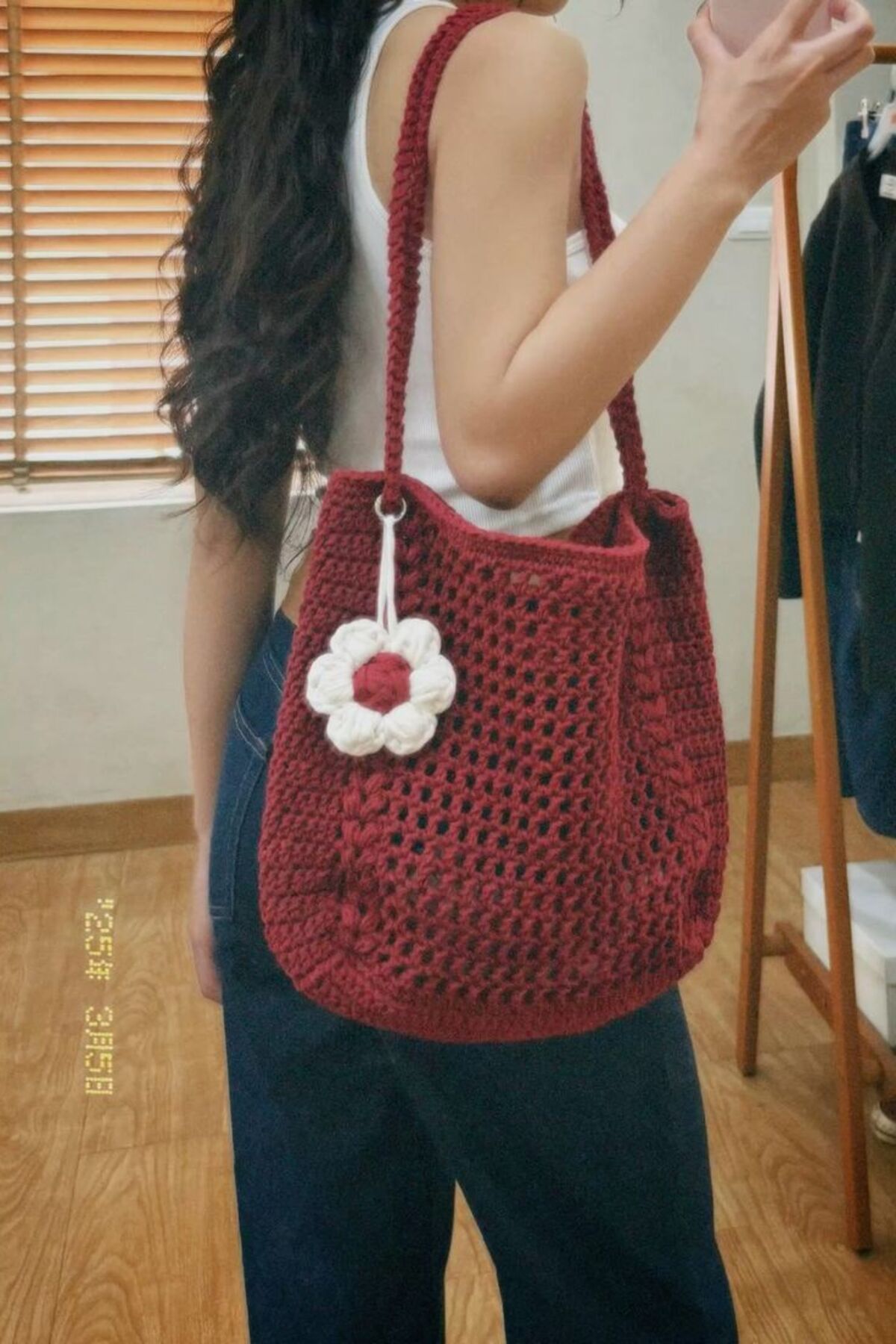 MUBE COTTON ÇİÇEK DETAYLI EL ÖRGÜSÜ ÇANTA