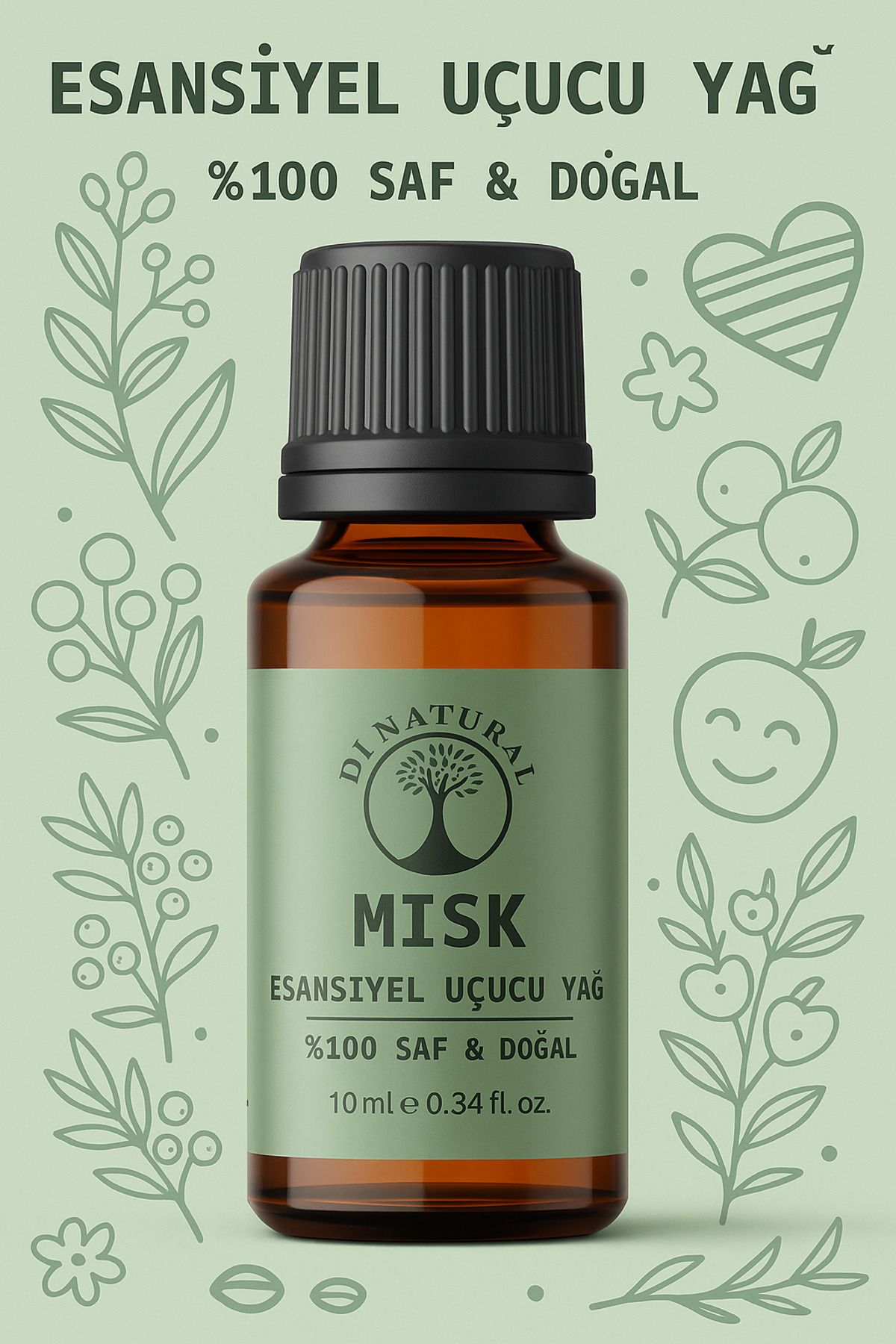 di naturel Misk Uçucu Yağ %100 Saf Doğal Esans Buhurdanlık Difüzör Oda Esansı 10 ml