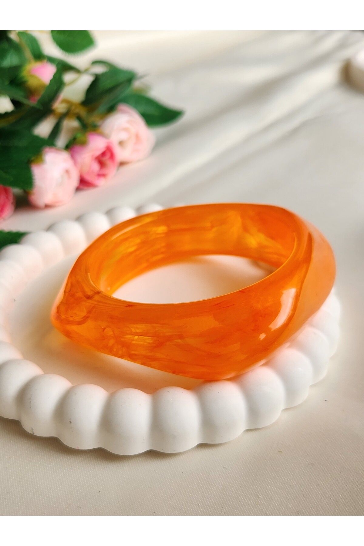 GIHANDMADE 🌈 Renk Dalgası Reçine Bileklik – Canlı Renk Varyantlarıyla Modern Tasarım Kadın Bileklik ✨