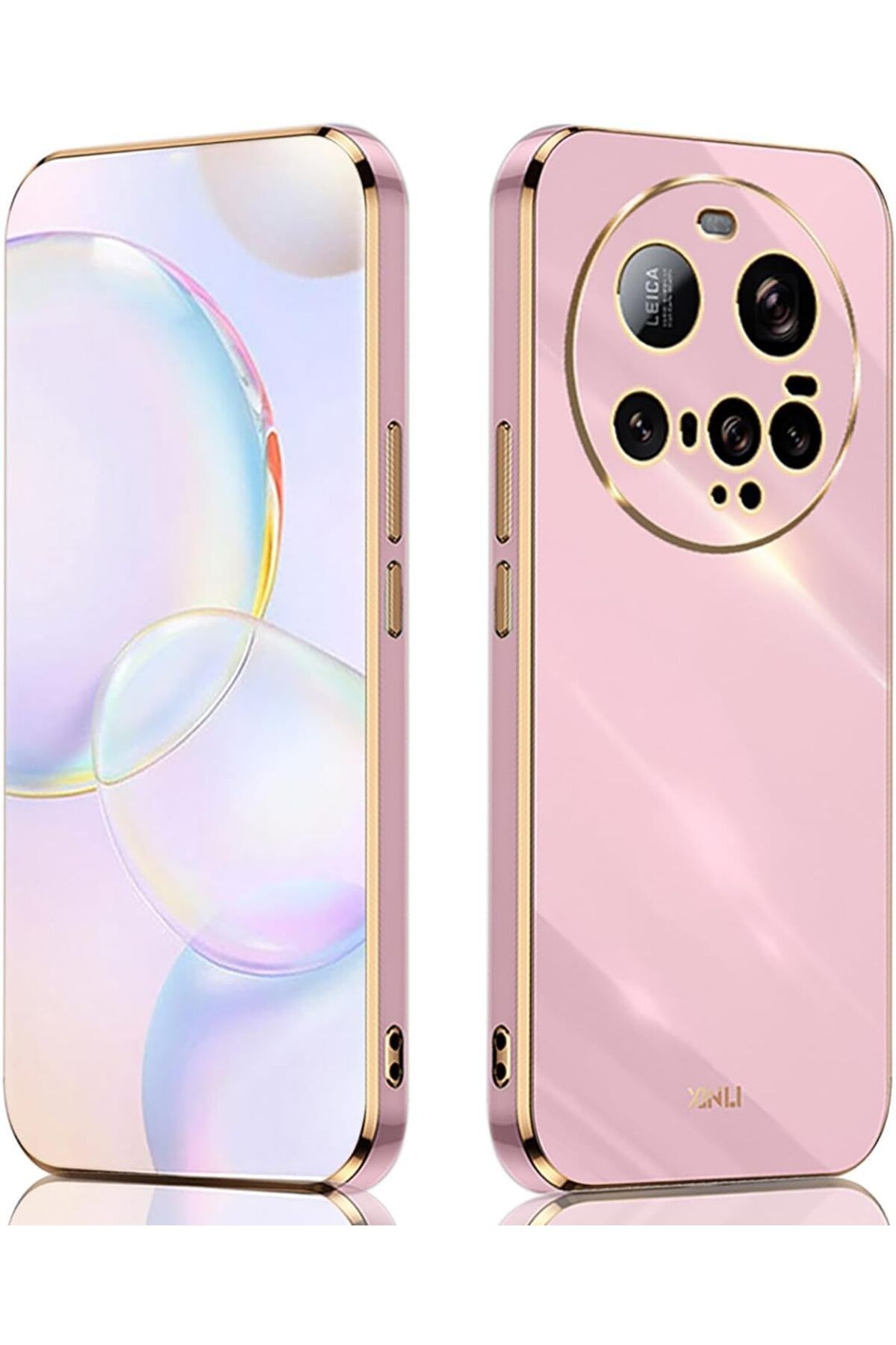 Rivor Xiaomi Mi 15 Ultra Uyumlu Kılıf Kamera Korumalı Parlak Kenarlı Altın İşlemeli Silikon Kapak
