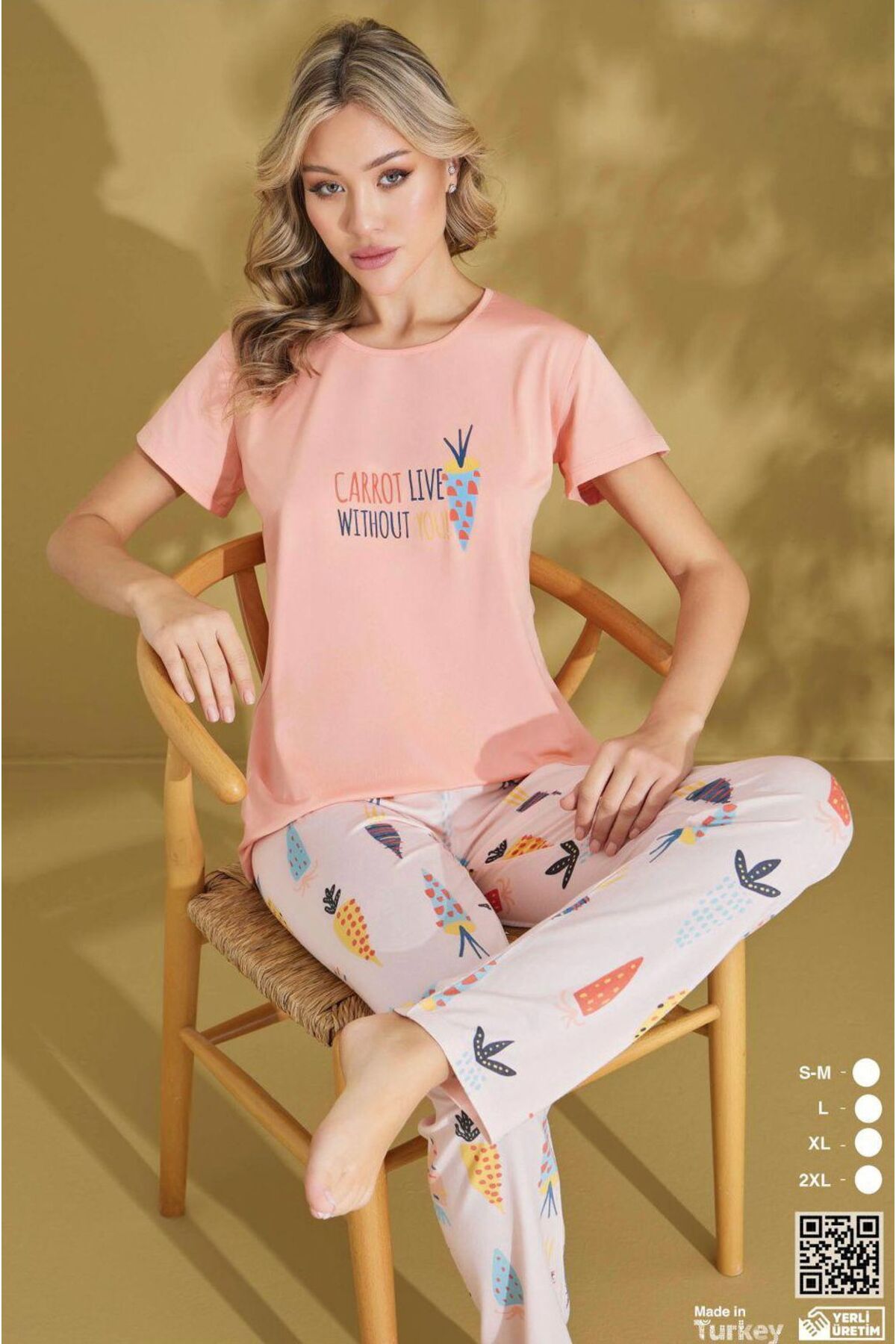 İpek Kadın Kısa Kol Altı Uzun Pijama Takımı