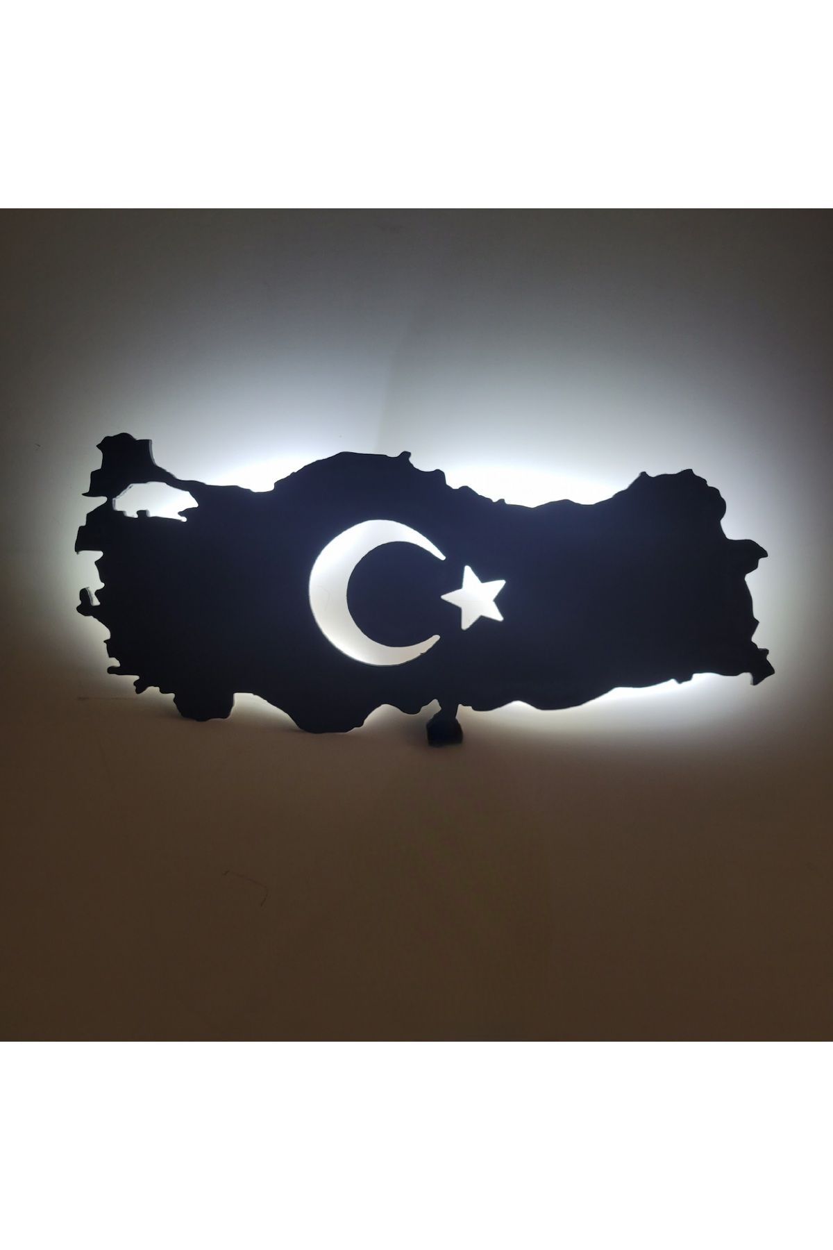Destina Ahşap - Destina Ahşap Bayrak Temalı Led Aydınlatmalı Türkiye Haritası- Led Tablo