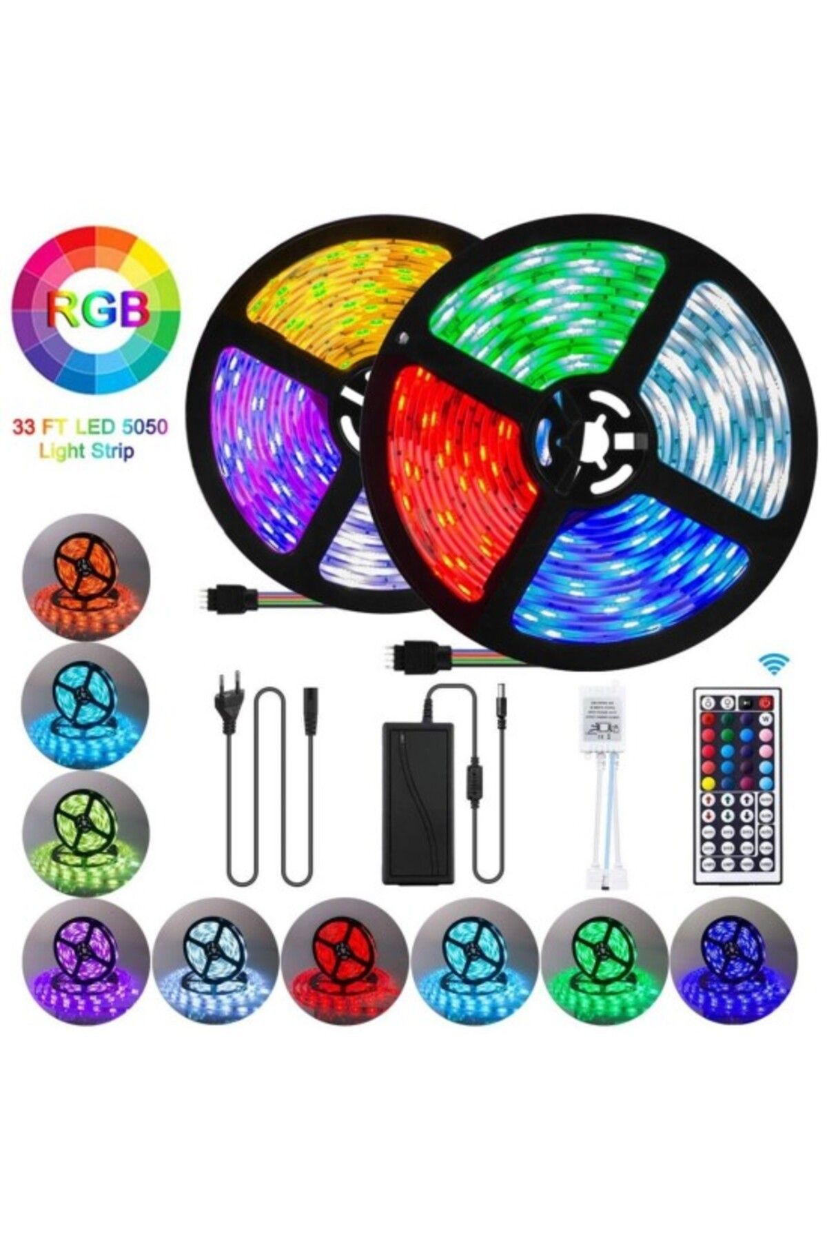 Fixport 10 Mt Animasyonlu Tak Çalıştır Kumandalı Trafolu Rgb Şerit Işık Aydınlatma Şerit Led