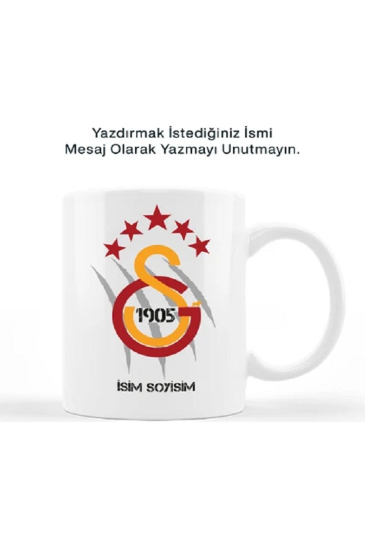 SİRİUS3D Kişiye Özel Galatasaray Isim Baskılı Kupa - Solmaz - Çift Taraflı Baskı - Hediyelik Kupa