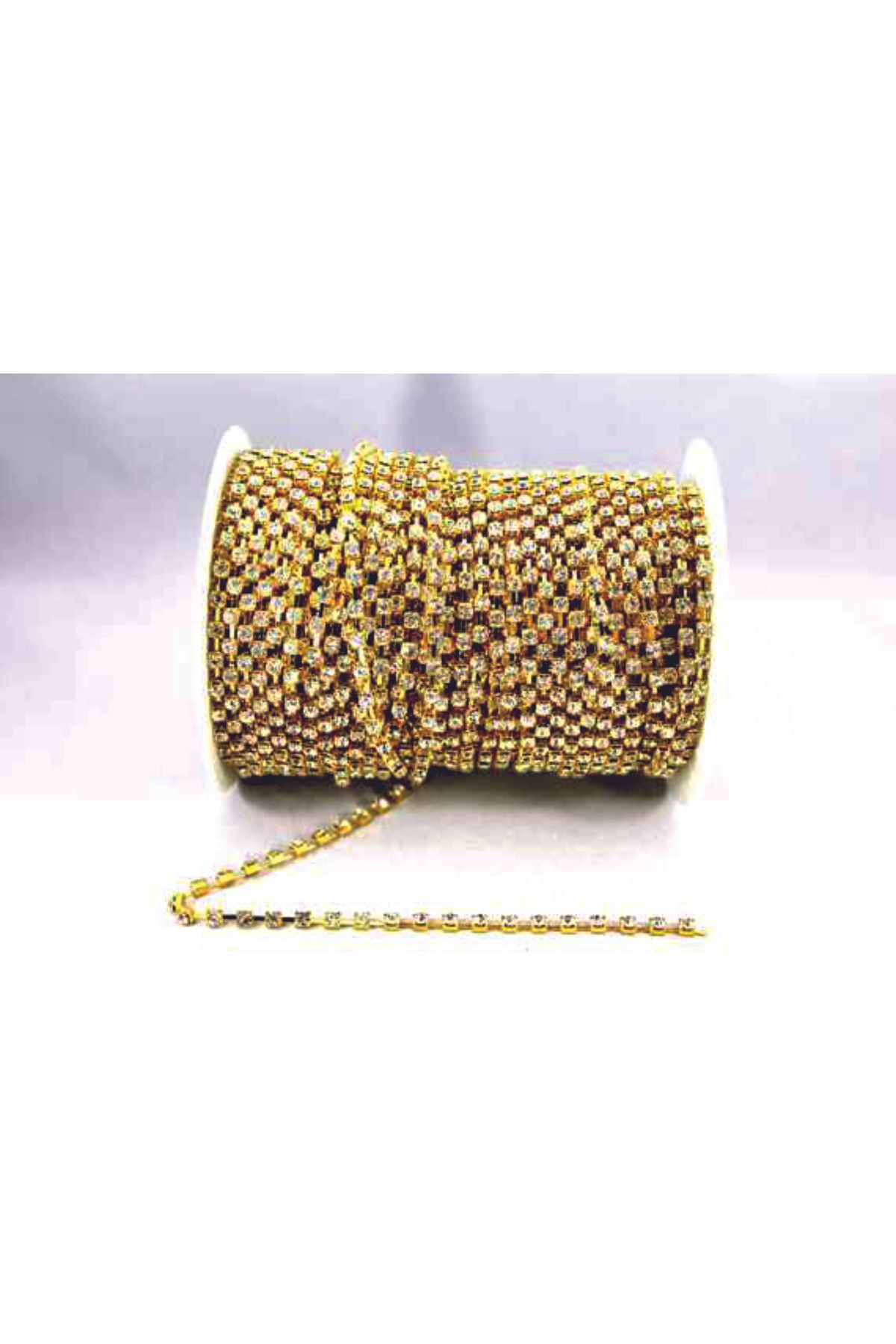 GiftlandCollection GiftLand 3.50 Mm (ss16) Kristal Taşlı Şerit, Gold, 3 Metre