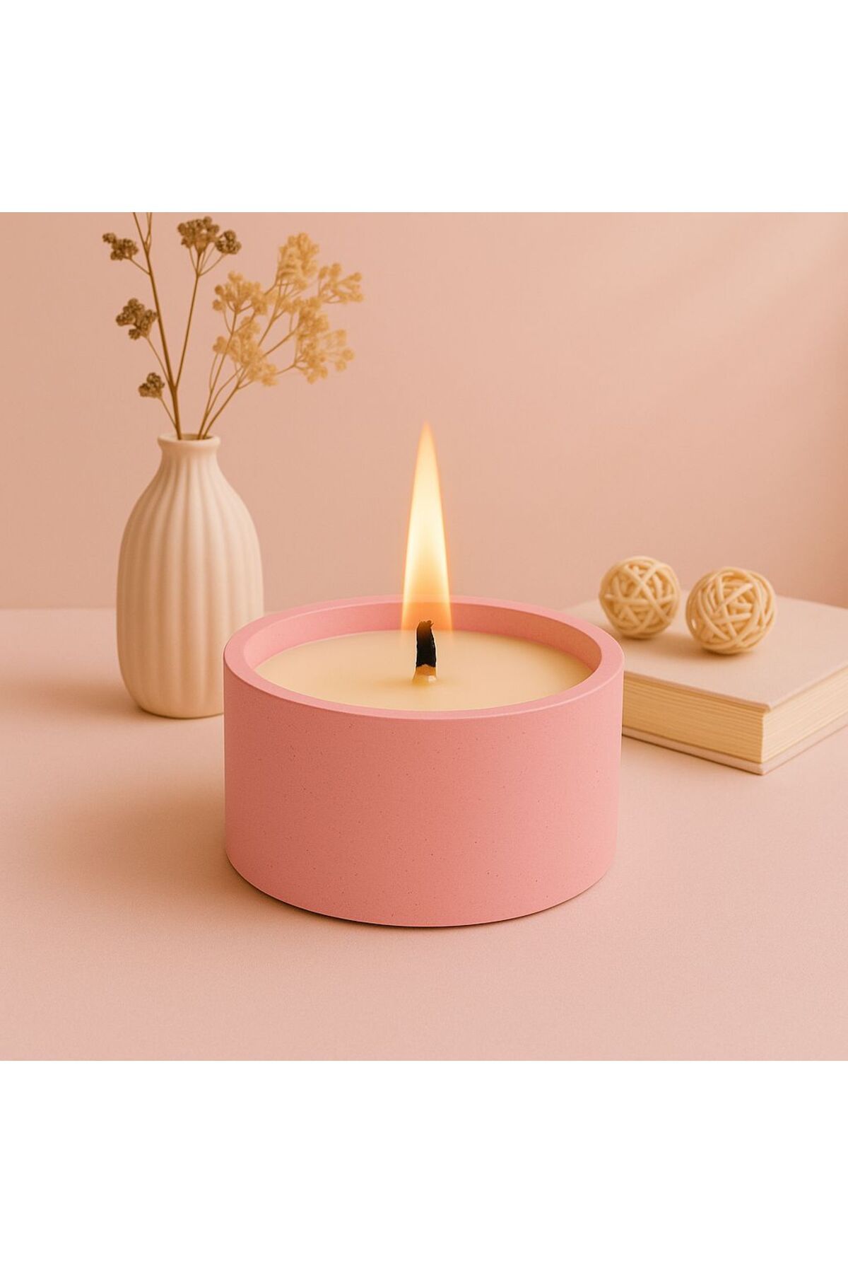 Home 🕯️ Color Flame – Pembe Beton Mum