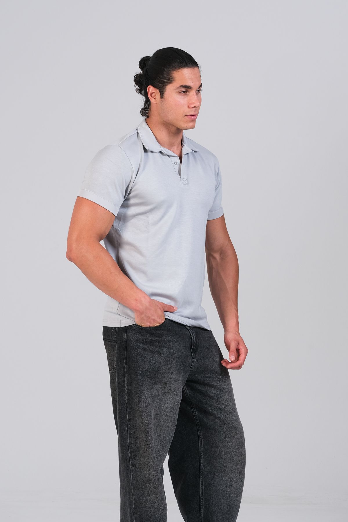 yamudo DOUBLE FACE KUMAŞ POLO YAKA OVERSİZE KALIP T-SHİRT